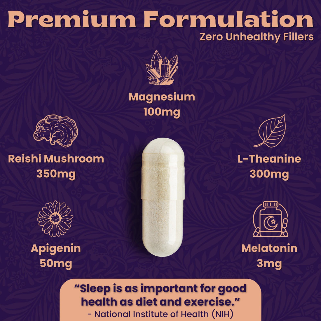 Local Nutrition Natural Sleep Aid with Magnesium Glycinate, Reishi Mushroom Extract, L-Theanine, Apigenin, and Melatonin - Sleep Supplement for Adults Seeking Deep Rest - 60 Capsules, Made in The USA Local NutritionBuy Supplements Australia