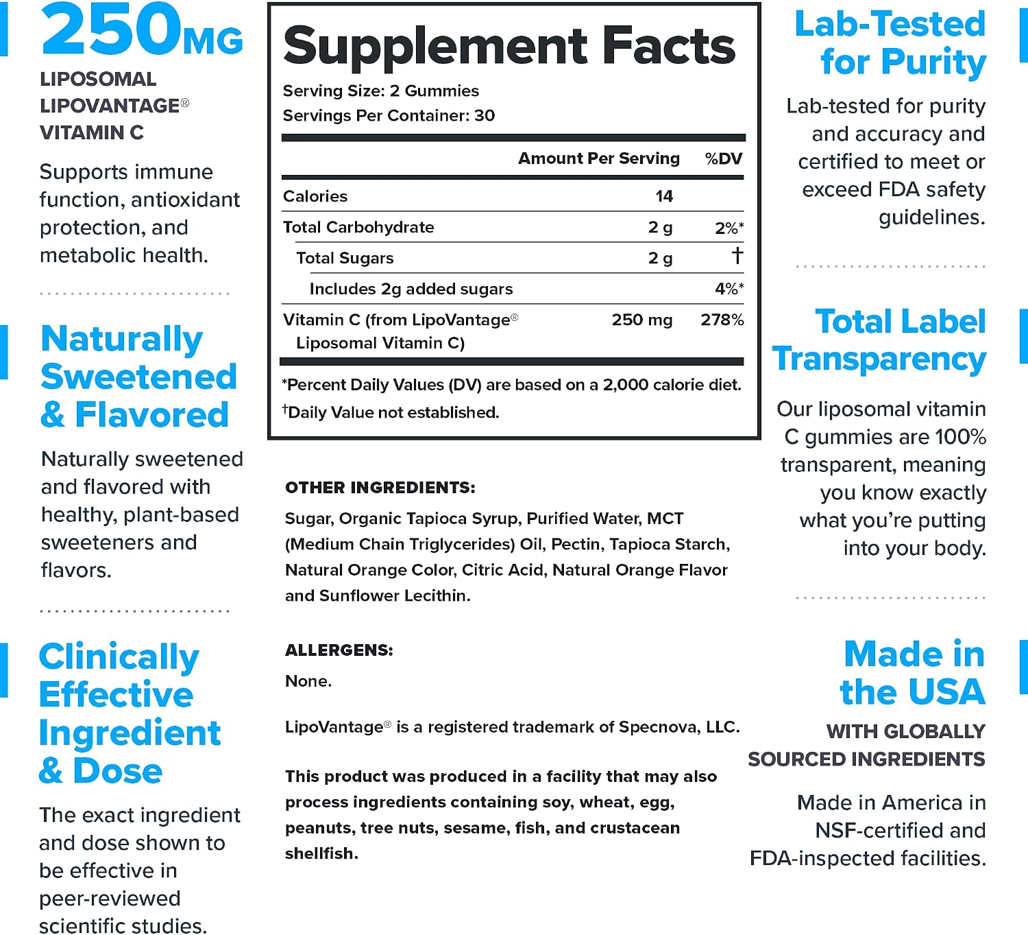 LEGION Liposomal Vitamin C Gummy - High Absorption Liposomal VIT C for Women & Men - Natural Vitamin C Supplements for Immune System Support (60 Gummies)