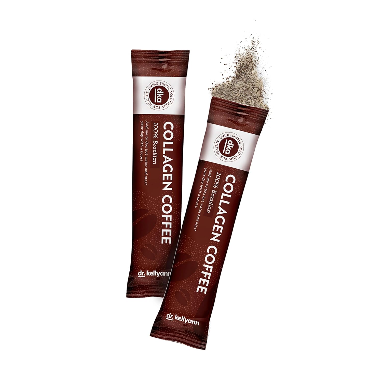 Dr. Kellyann Grass-Fed Collagen Instant Coffee (15 Packets) - Keto & Paleo Friendly - Sugar free, Dairy free, Grain Free - Brazilian Collagen Coffee-to-Go
