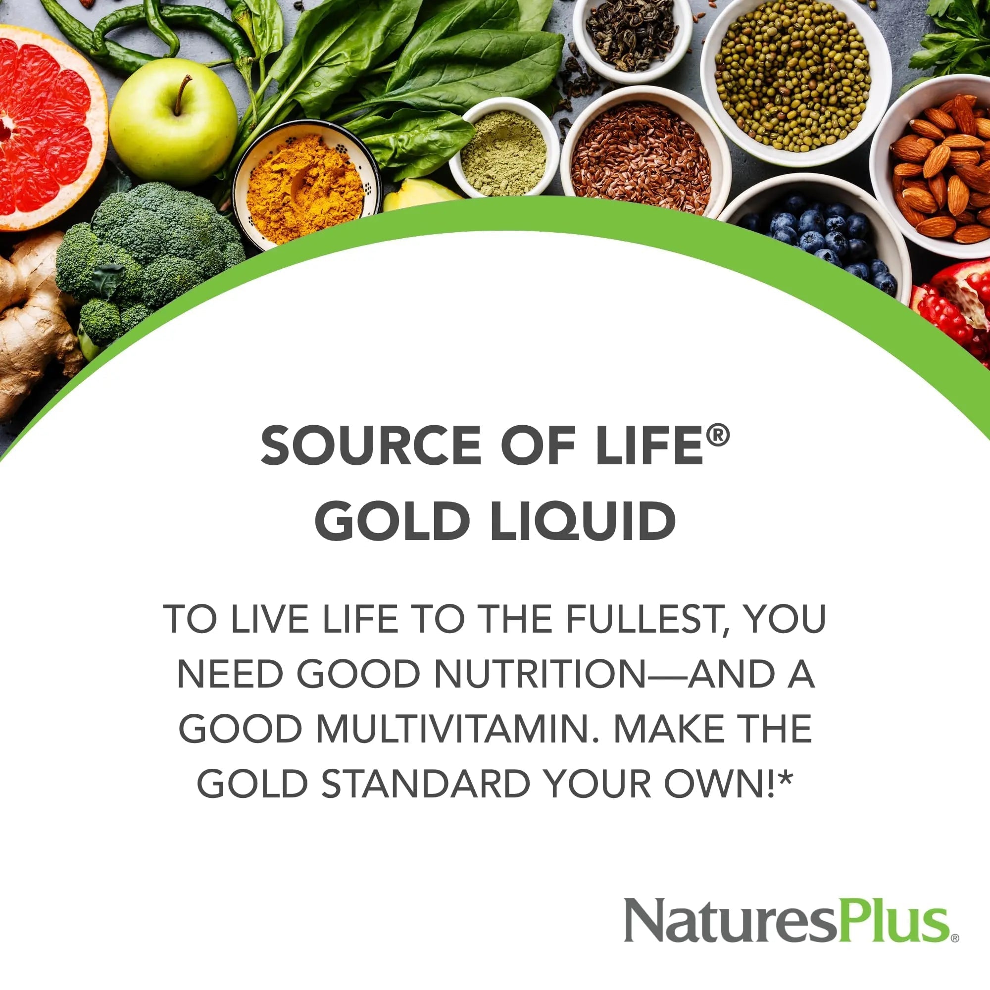 NaturesPlus Source of Life Gold Multivitamin Liquid - 30 oz - with Vitamins D3, B12 & K2 - Blood, Bone & Immune Support - Vegetarian & Gluten Free - 30 Servings NaturesPlus