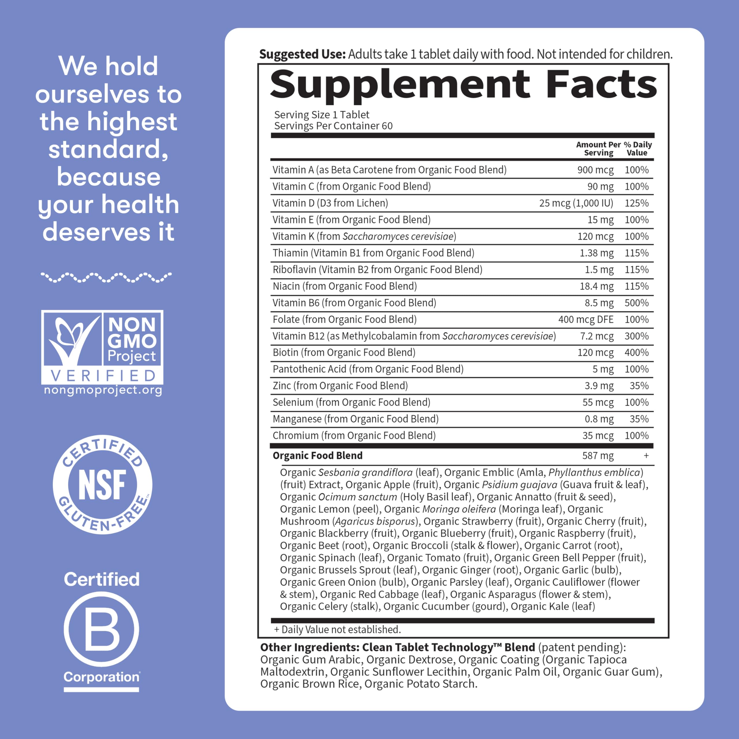 Garden of Life Once Daily Whole Food Multivitamin for Men, Organic Mens Vitamins & Minerals, Vitamin C, Zinc, Vegan, for Health & Well-Being, 60 Tablets Garden of Life buy supplements Au