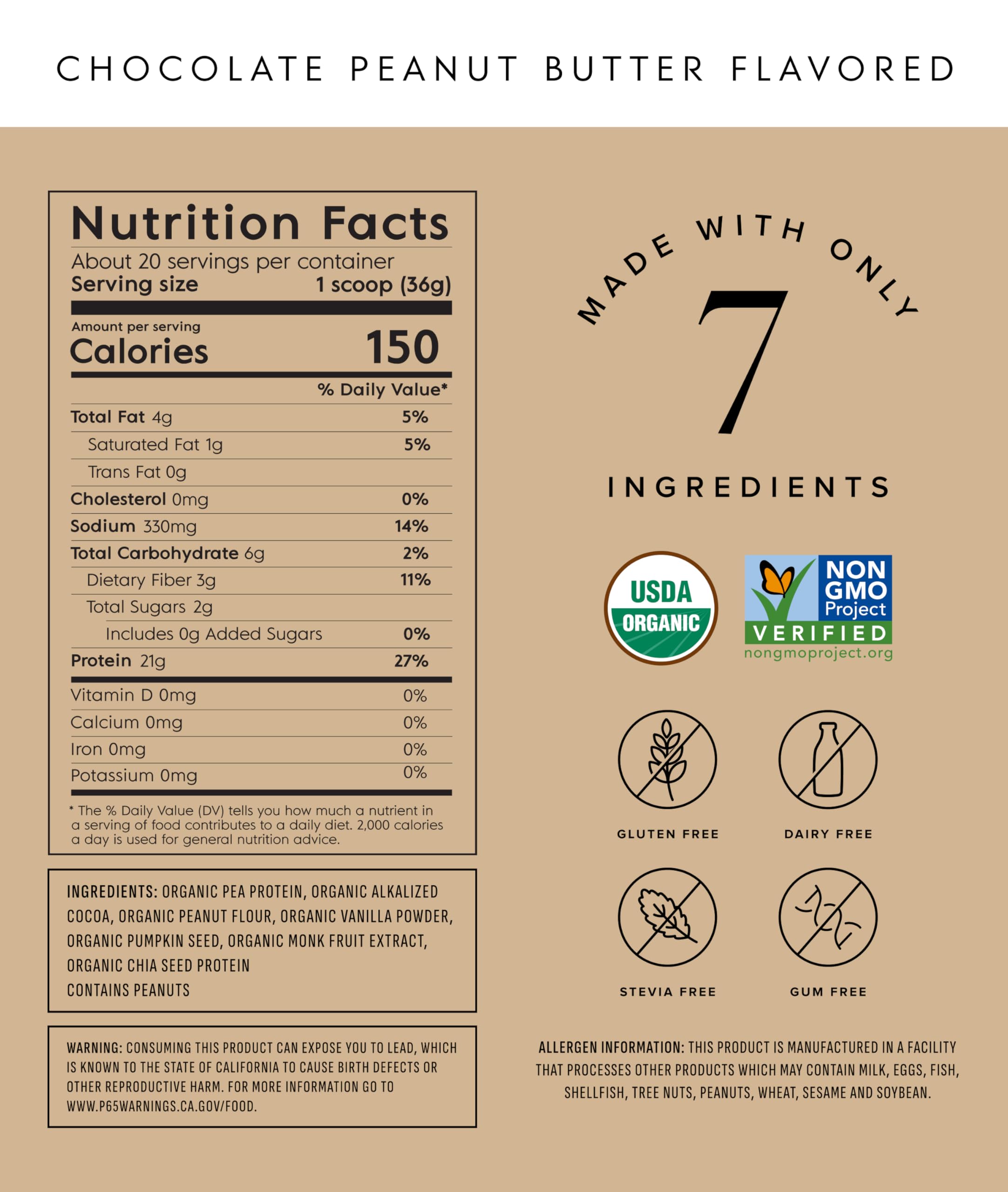 Truvani Organic Plant Based Protein Powder | Vanilla | 18 Servings | Vegan | 20g Pea Protein | Keto | Gluten & Dairy Free | Low Carb | No Added Sugar