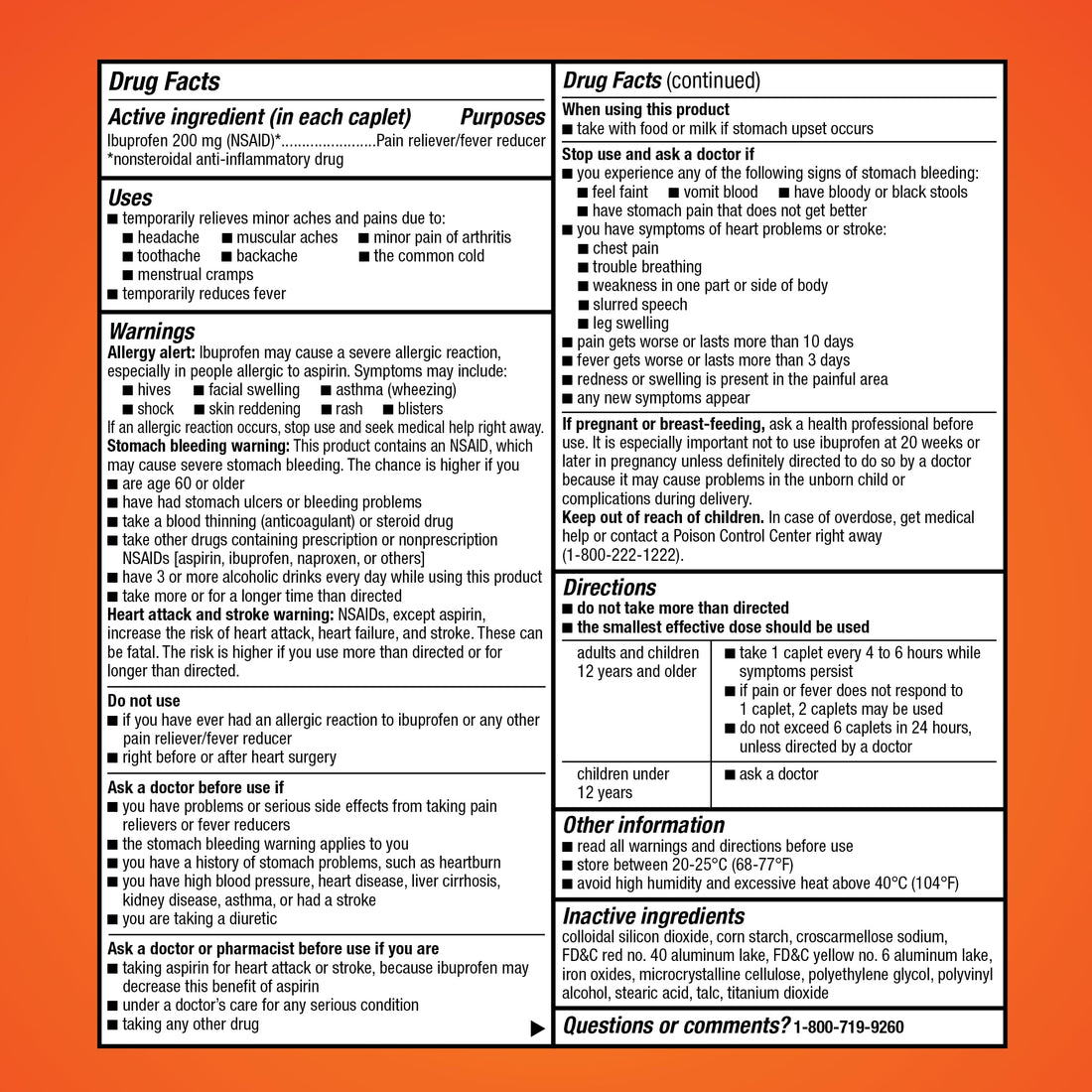 Amazon Basic Care Ibuprofen Tablets 200 mg packaging on a white background