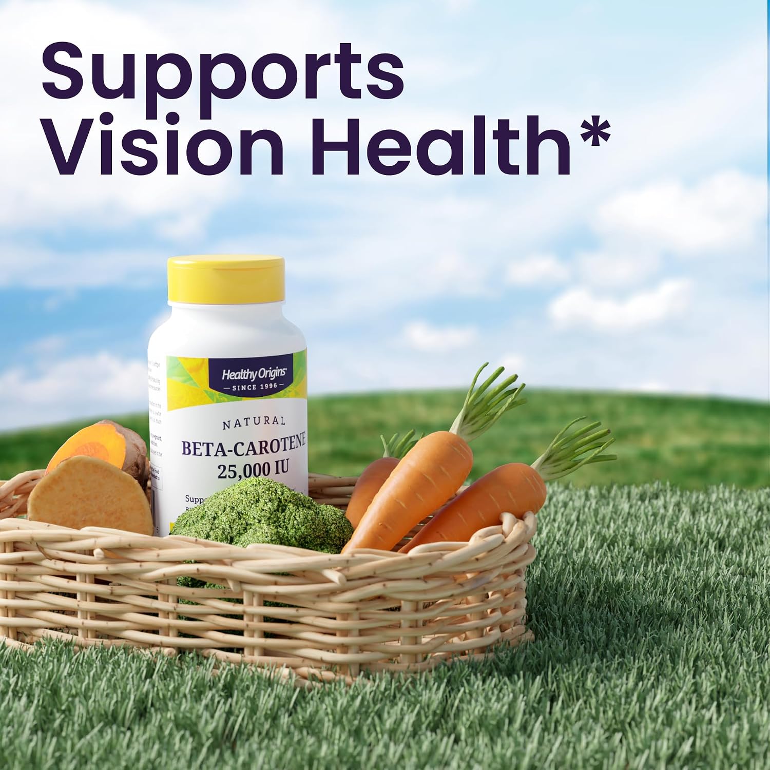 Healthy Origins Beta-Carotene 25,000 IU, Non-GMO, 180 Softgels