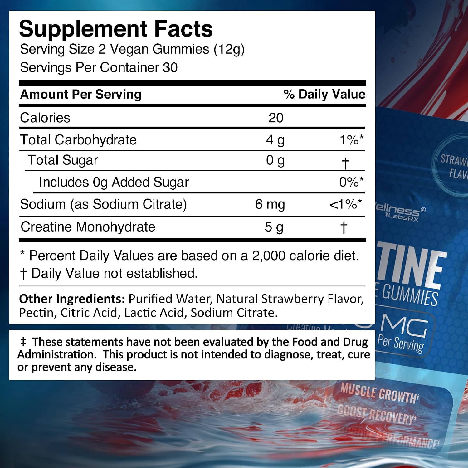 WELLNESS LABSRX Creatine Gummies 5000mg - Magnesium Glycinate Gummies 1000 mg | Bundle