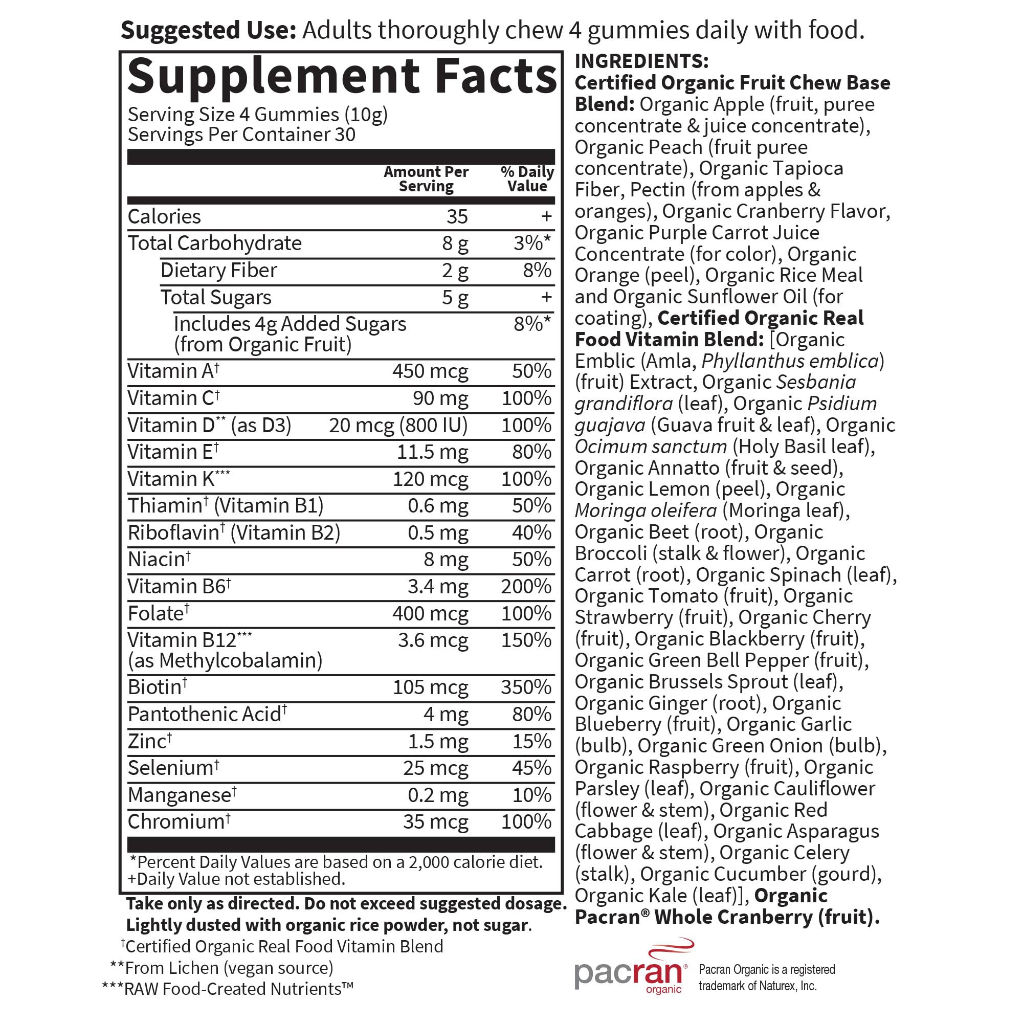 Garden of Life Organics Women's Gummy Vitamins - Berry - Certified Organic, Non-GMO, Vegan, Kosher Complete Multi - Methyl B12, C & D3 - Gluten