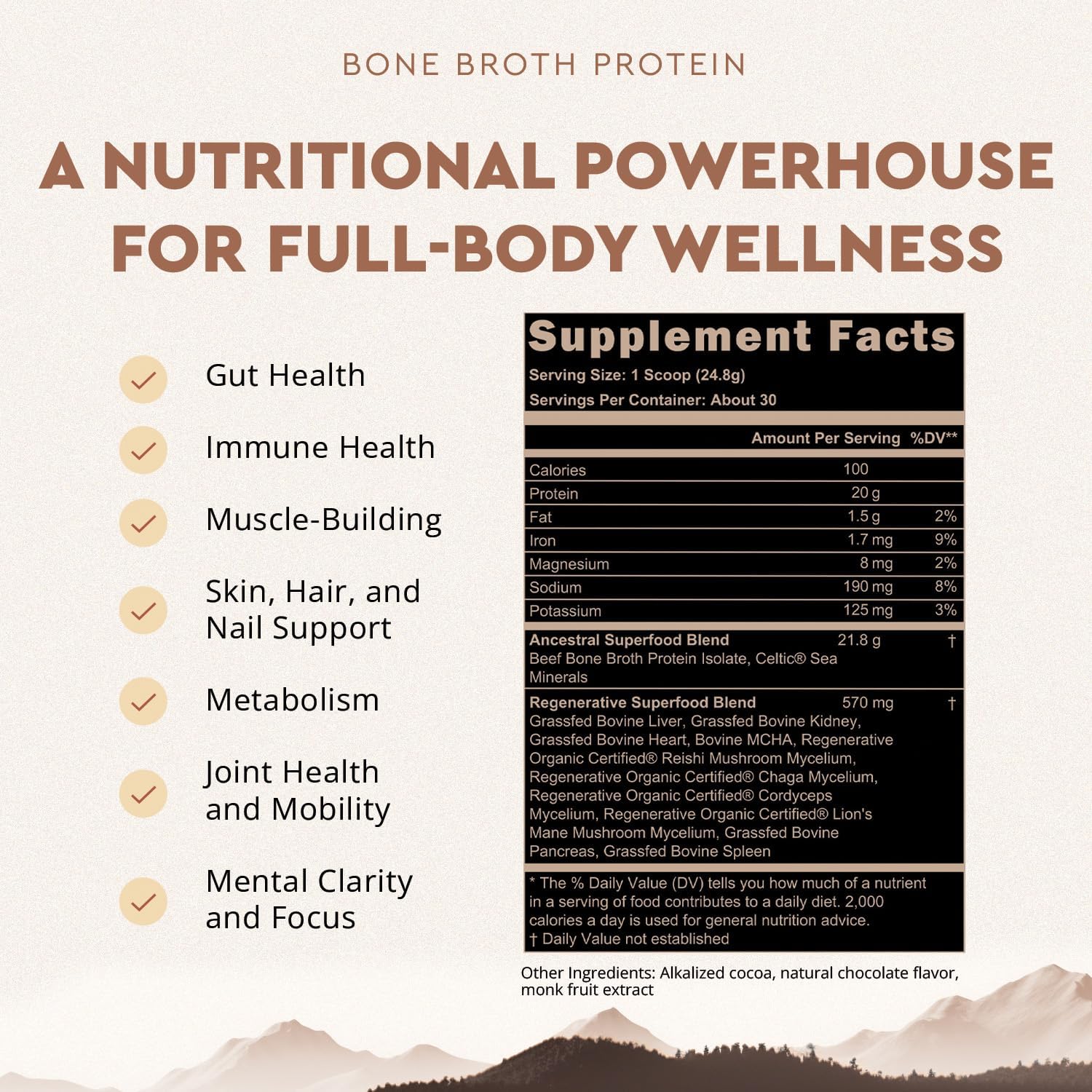 Ancestral Supplements MOFO & Chocolate Protein Bundle for Men – Supports Strength, Energy, Hormone Health & Recovery–Grass Fed Beef Organ Blend with 20g Protein, Gut Health Support & Organic Mushrooms