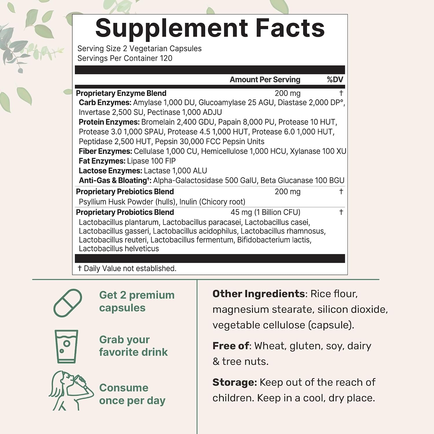 Micro Ingredients Super Enzymes with Prebiotics & Probiotics, 240 Veggie Capsules | Digestive Enzymes for Women & Men | Probiotic, Bromelain, Psyllium Husk & More | Immune & Gut Health Support*