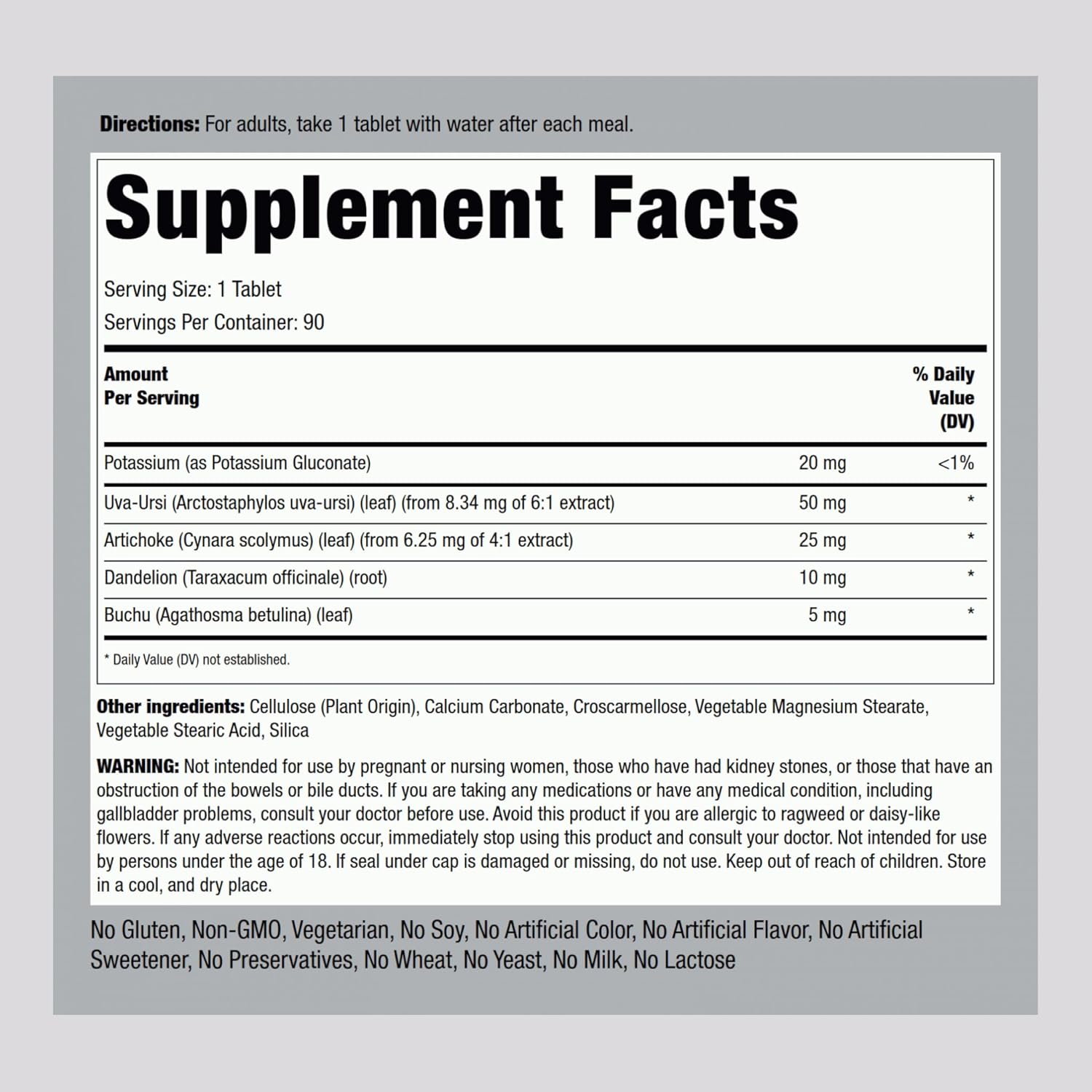 Piping Rock Water Pill for Men and Women | 90 Tablets | Super Strength Supplement with Potassium |Vegetarian, Non-GMO, Gluten Free