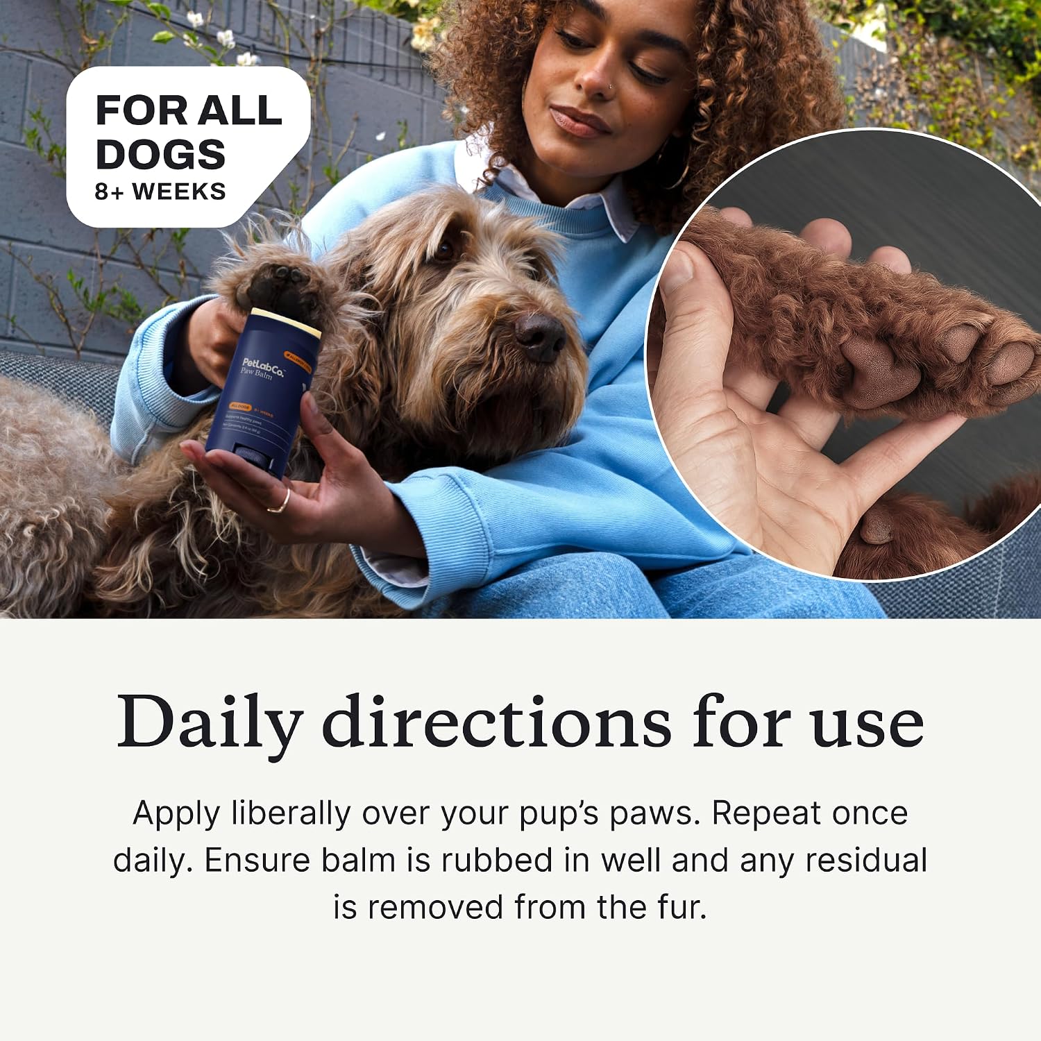PetLab Co. Paw & Probiotic Bundle: Dog Paw Balm to Support Dry, Cracked Paws 2.4 Ounces & Dog Probiotics for Gut Health, Seasonal Allergies, Skin & Ear Yeast 30 Count