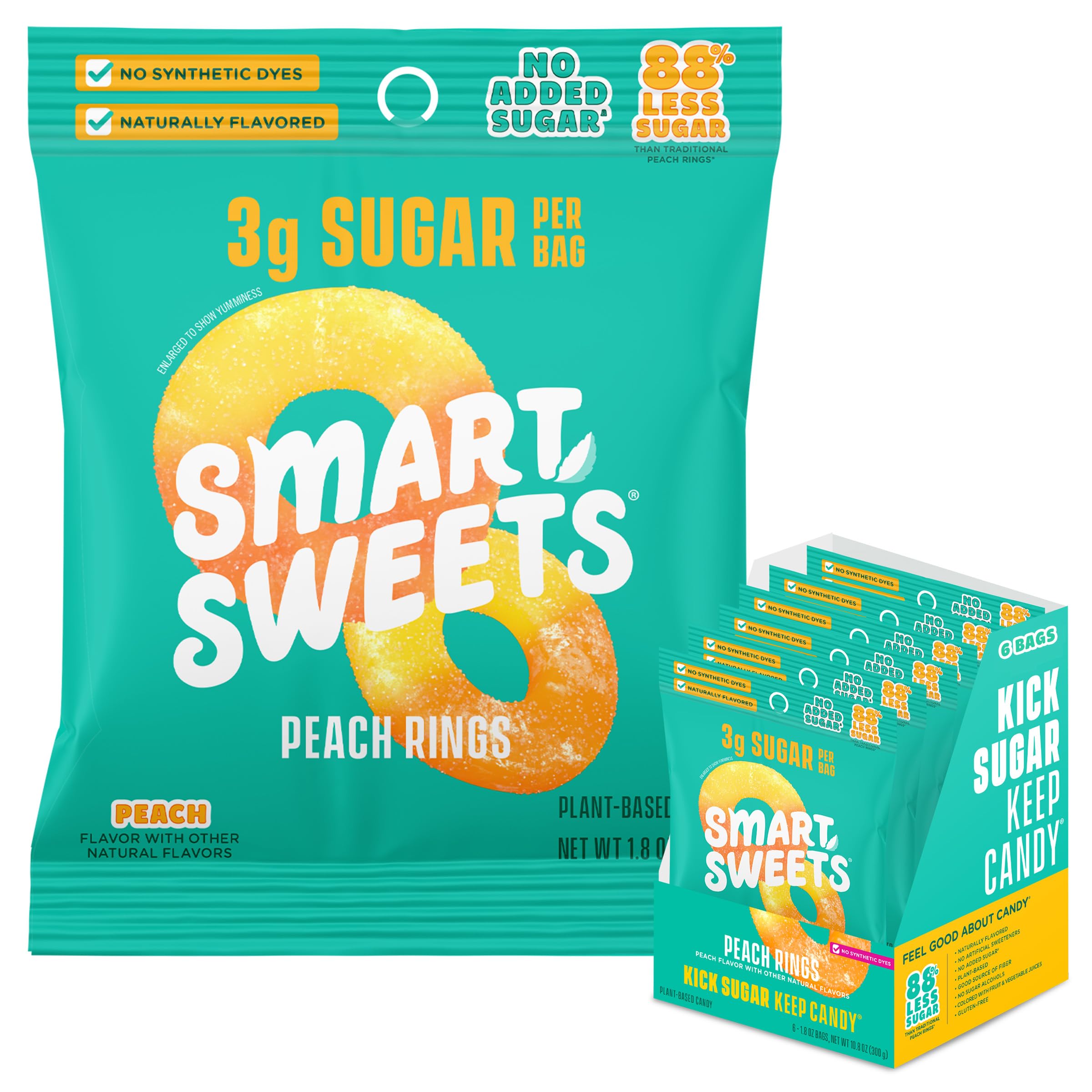 SmartSweets Sweet Fish, Low Sugar Gummy Candy (3g), Low Calorie (130), Gluten-Free -1.8oz (Pack of 6) Packaging may vary | Gluten Free, Plant Based, Healthy Snacks For Adults & Kids, Fiber Candy, Fun Chewy Berry Flavored Gummies, Healthy Candy