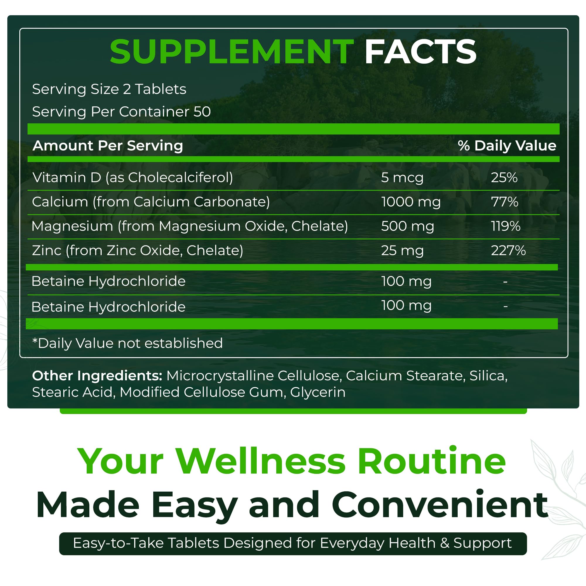 Natural Nutra Calcium Magnesium Zinc (Cal-Mag Zinc) with Vitamin D3,100 | Bone, Teeth, Muscle & Nerve Support, Gluten Free, Sugar Free