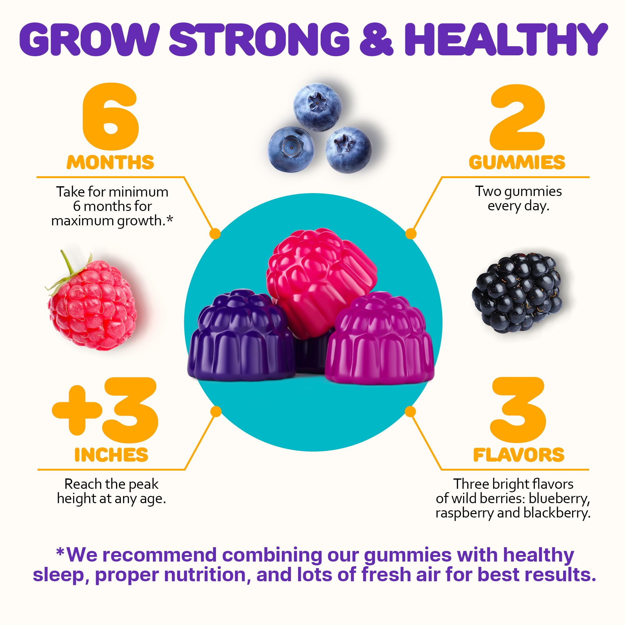 Height Growth Gummies for Kids - Growth Vitamins for Teens, Height Increase Multivitamin for Boys & Girls with Calcium Vitamin D C K2 Magnesium Zinc, Natural Height Growth Maximizer Supplement, 60 PCS SILVERPEAKSBuy Supplements Australia