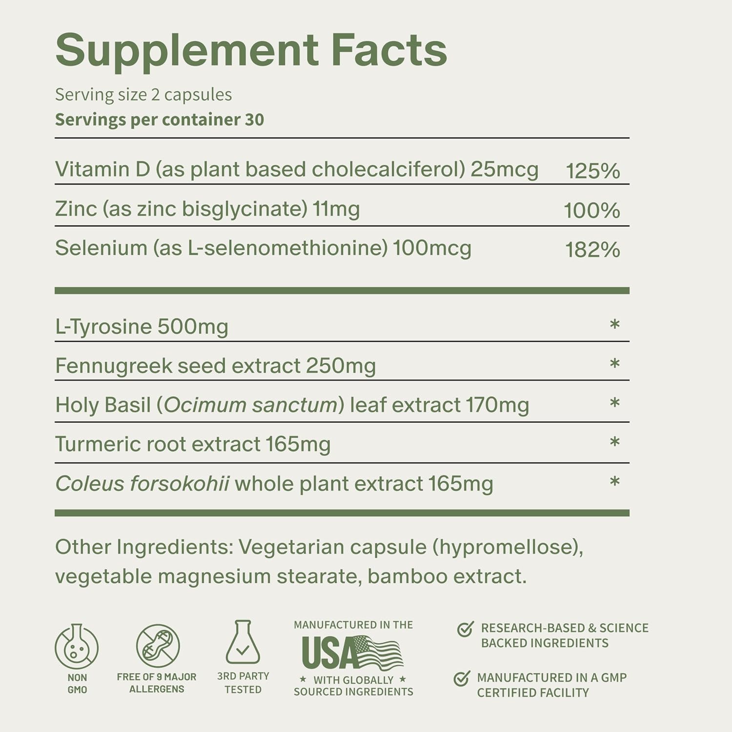 Snap Supplements Thyroid Health, Selenium, Zinc, L-Tyrosine, 60 Capsules | Thyroid Support Supplement for Women & Men, Botanicals for Metabolism, Energy & Endocrine Balance, Iodine-Free, Vegan
