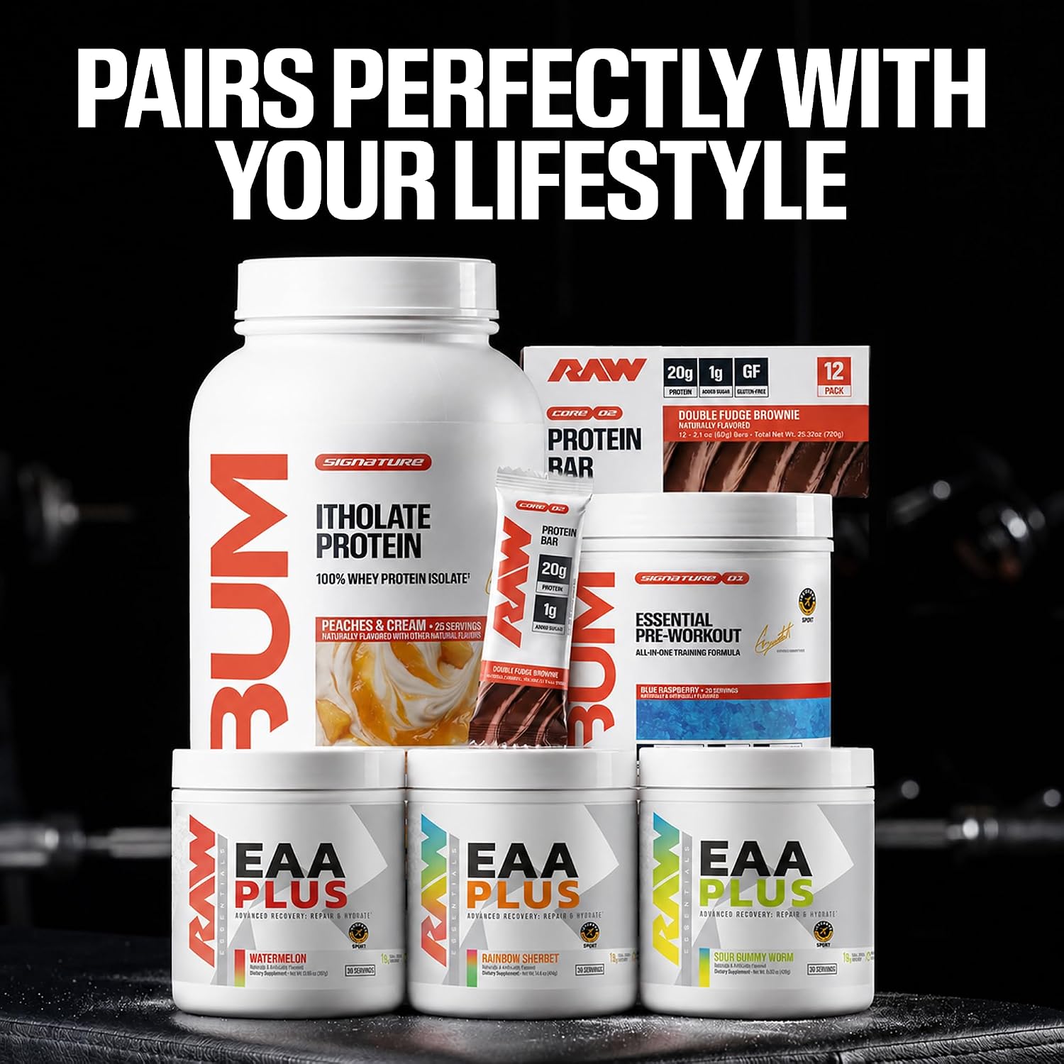 RAW EAA Plus, Amino Acids Powder, Watermelon Grape (30 Servings) - Pre Workout Amino Energy Powder for Advanced Endurance, Recovery & Lean Muscle Growth - BCAA Amino Acids Supplement for Men & Women