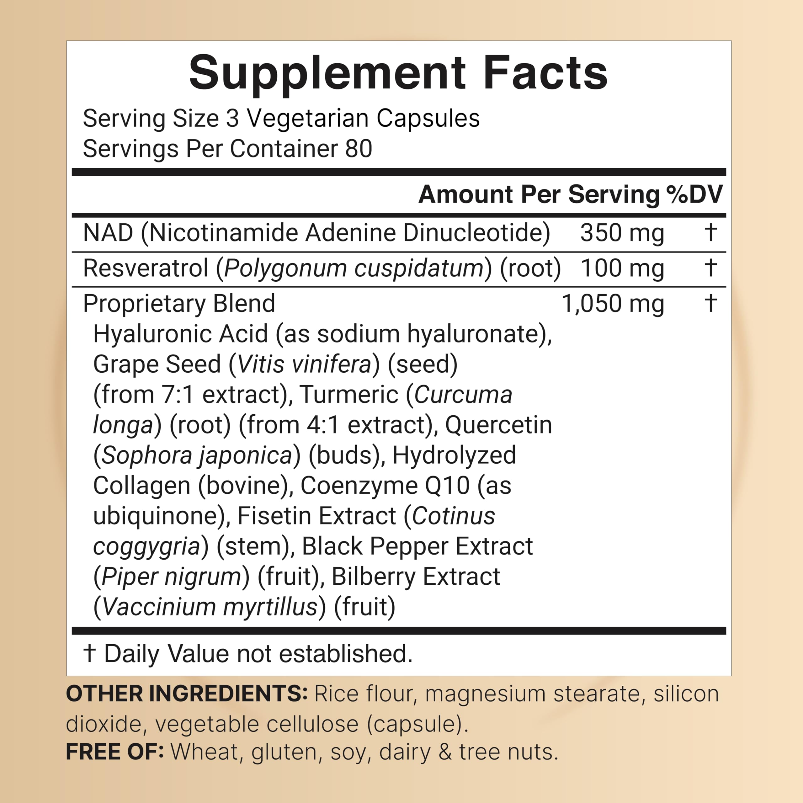 NatureBell NAD+ 11-in-1 Complex 1,500 mg** Per Serving, 240 Veggie Capsules | NMN Supplement Alternative | NAD with Resveratrol, CoQ10, Hyaluronic Acid, Fisetin, & More – Non-GMO