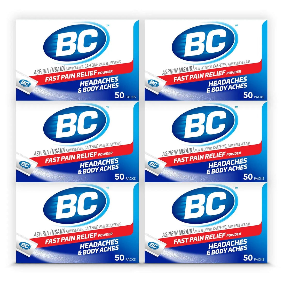 BC Powder Original Strength Pain Reliever, 50 Powder Sticks, 50 Count(Pack of 6) BCBuy Supplements Australia