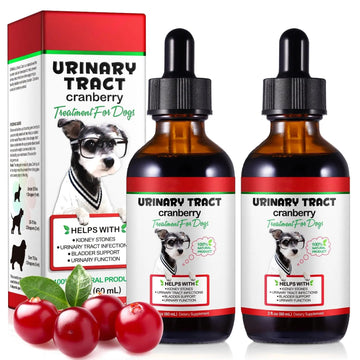 Dog UTI Treatment - Urinary Tract Infection Treatments, Kidney+Bladder Support Supplement, Natural Cranberry Extract for Dogs, Supports Urinary and Digestive Health (2 Fl Oz (Pack of 2)) OnznozBuy Supplements Australia