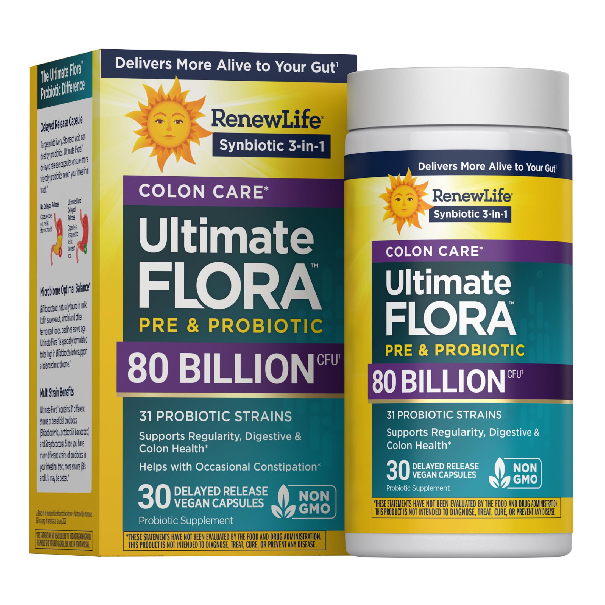 Renew Life Extra Care Digestive Probiotic 50 Billion CFU | 90 Vegetarian Capsules | Supports Digestive, Immune & Respiratory Health | Dairy, Soy and Gluten Free Supplement