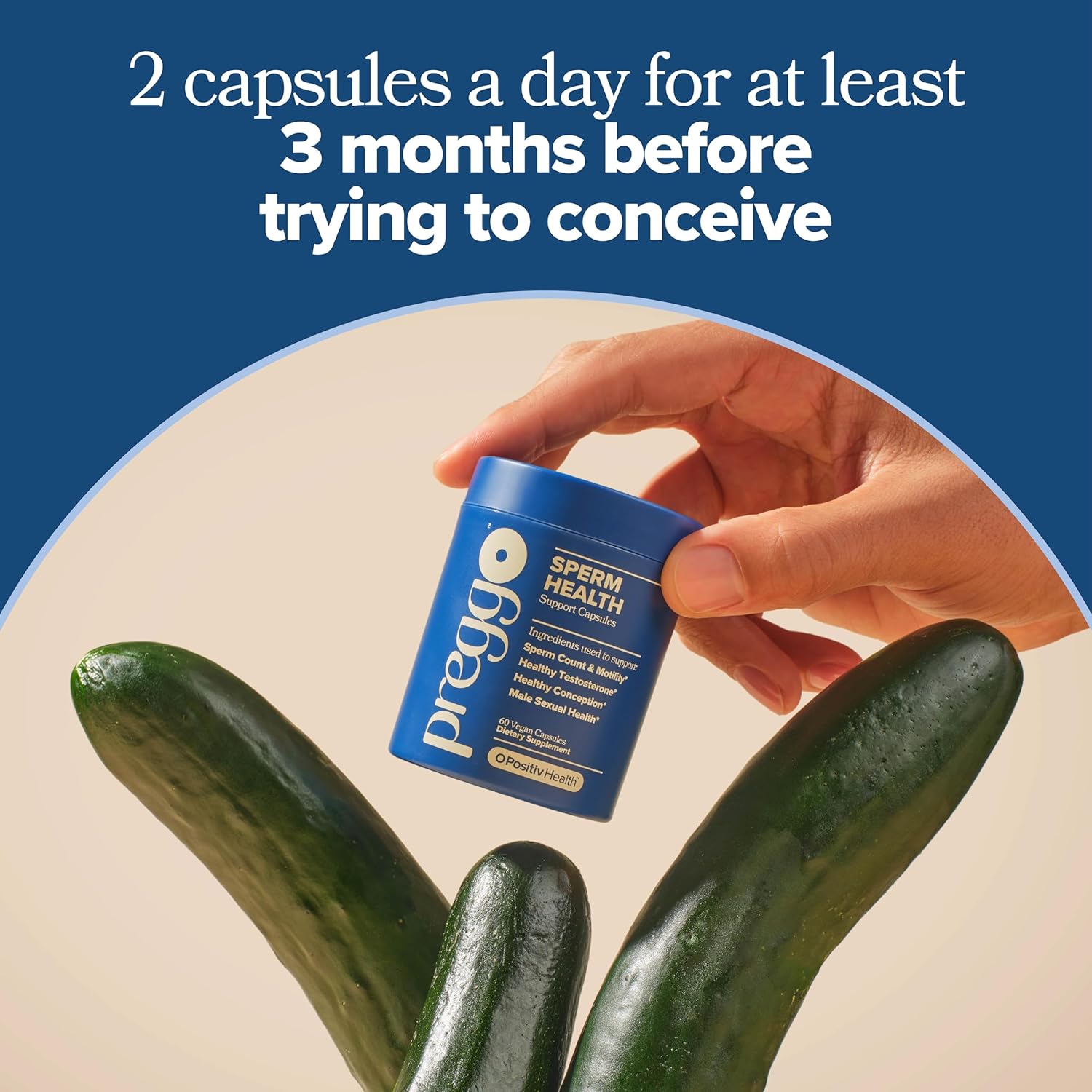 PREGGO Sperm Health Support for Improved Sperm Count – 30-Day Supply