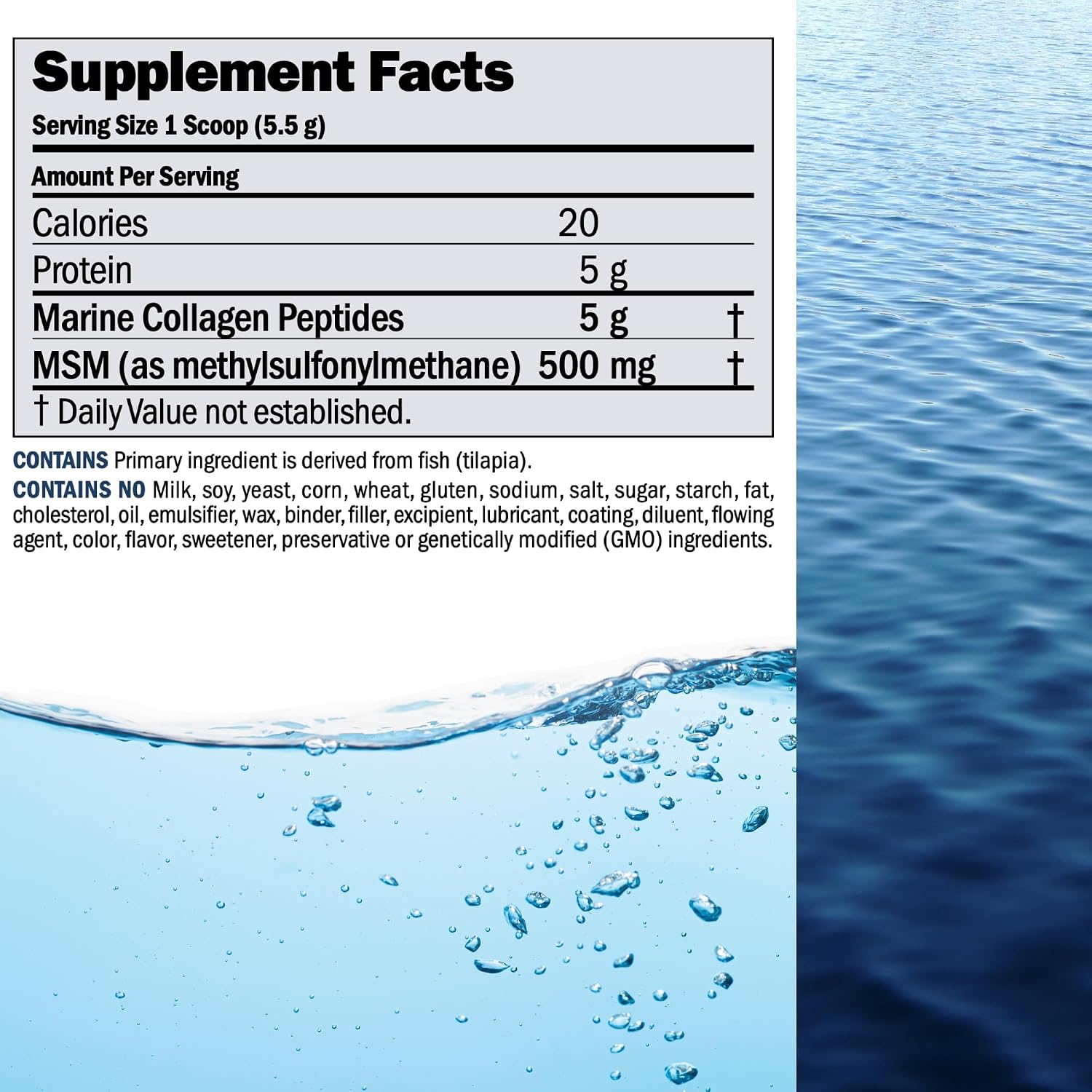 Andrew Lessman ProCaps Marine Collagen with MSM Powder 60 Servings | Marine Collagen with MSM supports healthy skin, joints, bones, hair and nails in a pure, unflavored, super-soluble powder.