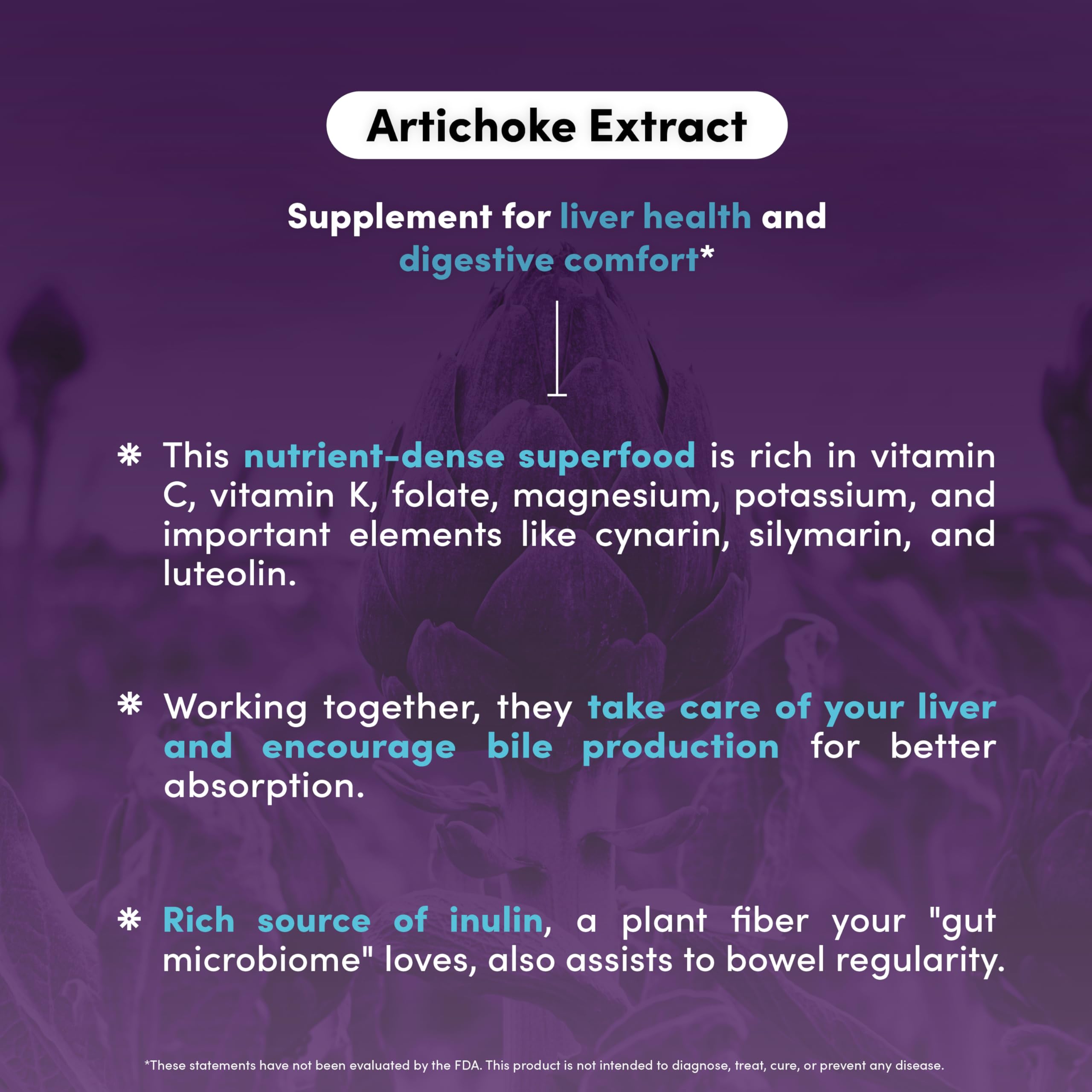 Artichoke 500 mg Supplement - Potent Artichoke Extract Capsules for Liver Health & Digestive Support - Artichoke Leaf Extract Promotes Energy & Focus - 30 Capsules