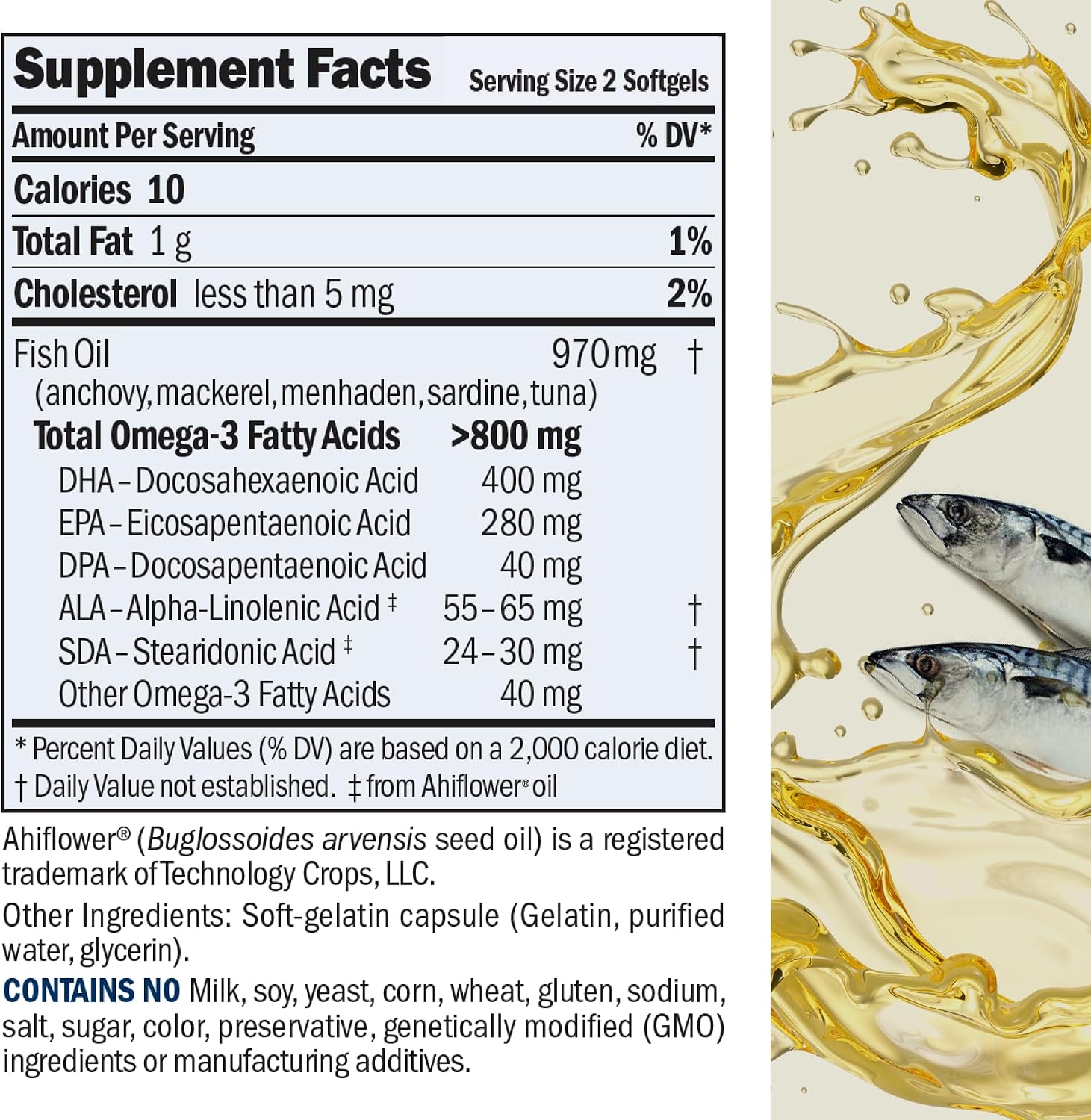 ANDREW LESSMAN Essential Omega-3 Fish Oil, High DHA Formula, 180 Softgels | Ultra-pure Omega-3 fish oil in its natural triglyceride form to support heart, brain and eye health.