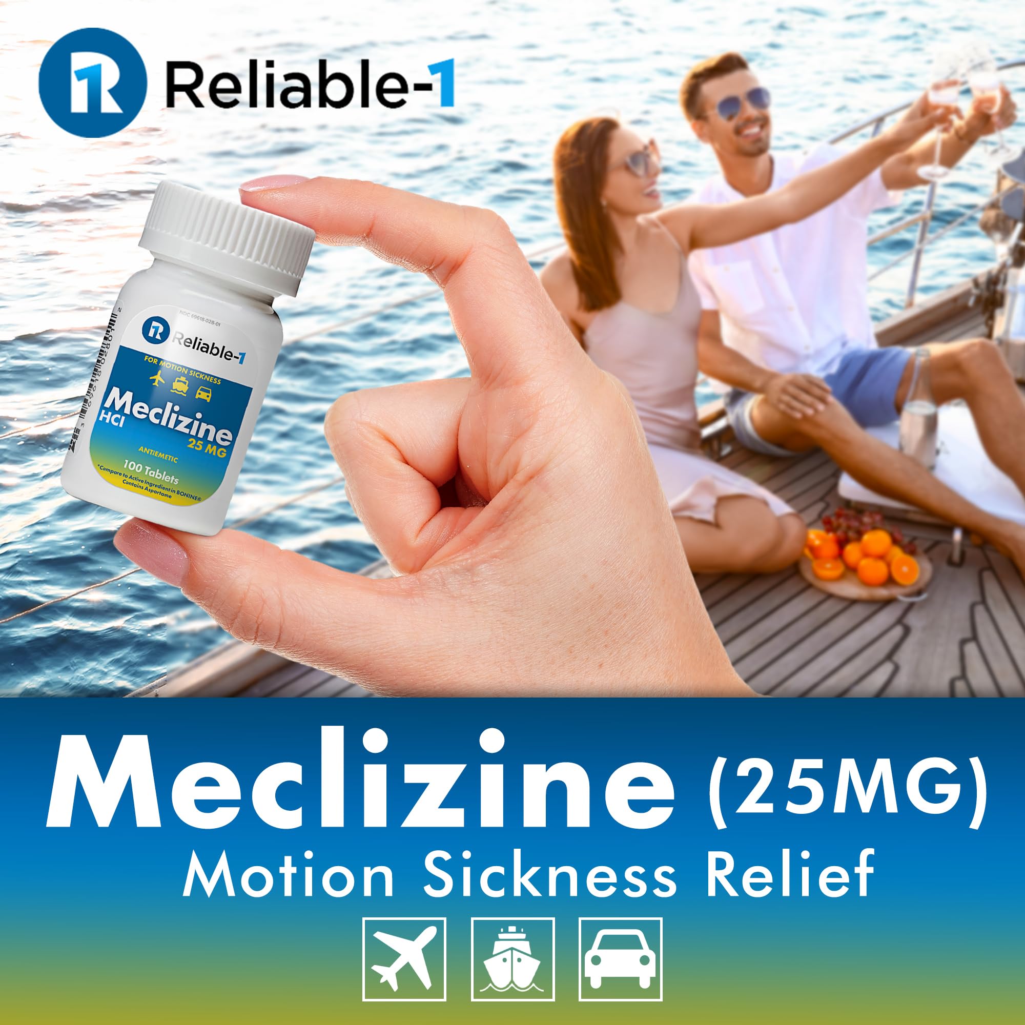 Reliable-1 Laboratories Meclizine HCL 25mg 100 Tablets (1 Bottle) Reliable-1 Laboratories buy supplements Au