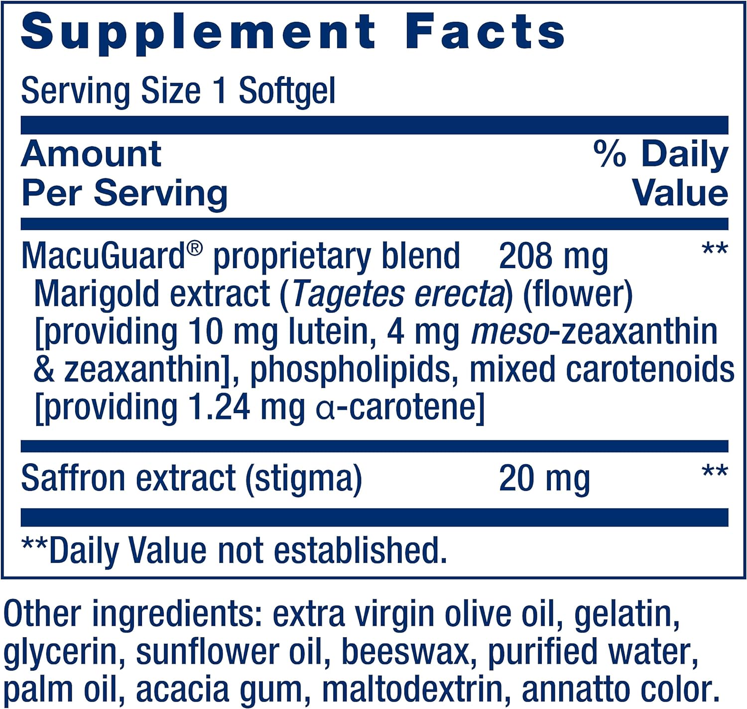Life Extension MacuGuard Ocular Support with Saffron – Eye Health Supplement for Healthy Vision – with Lutein, Meso-zeaxanthin, zeaxanthin, Saffron – Gluten-Free, Non-GMO – 60 softgels | Eye Health Supplement for Healthy Vision with Lutein, Meso-Zeaxanthi