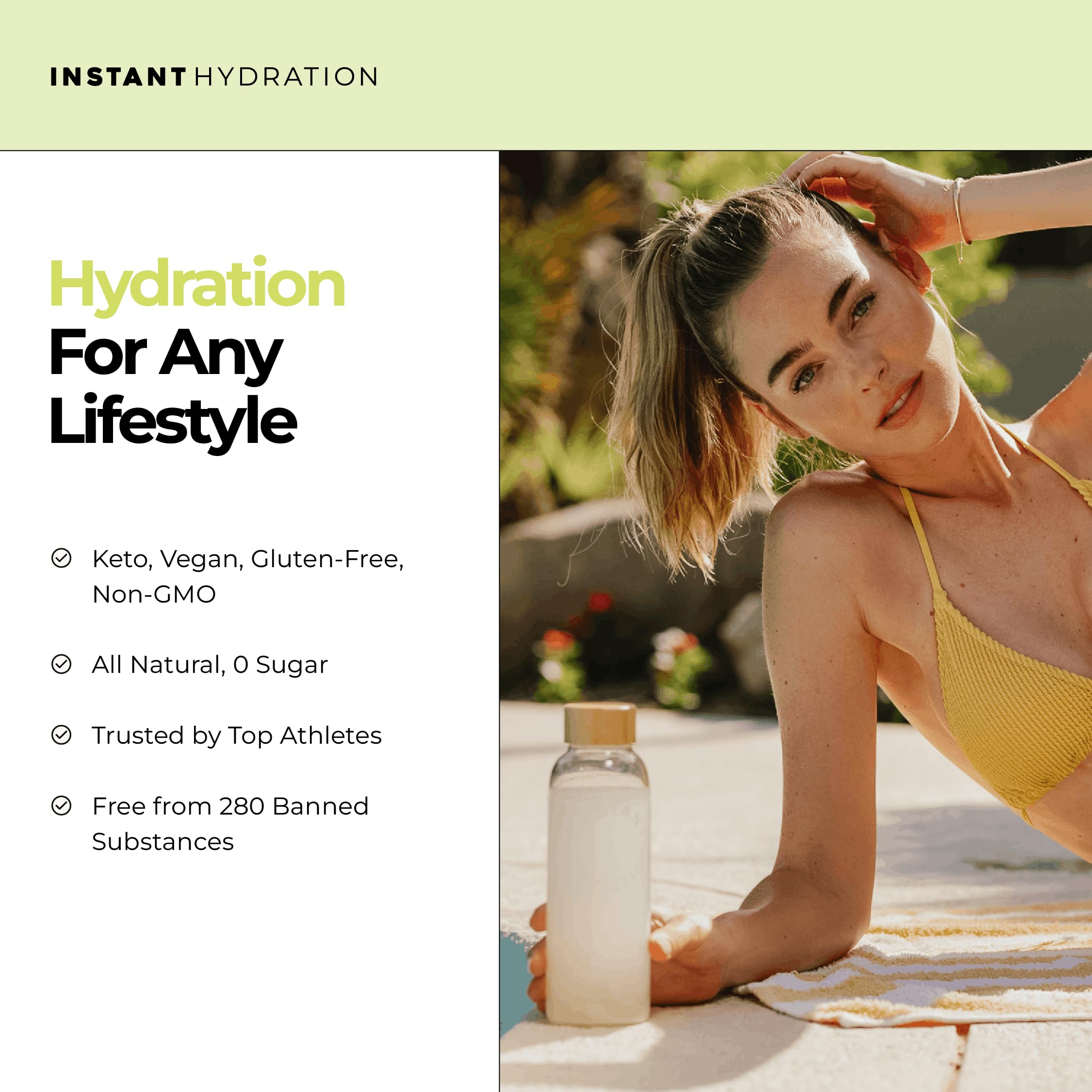 Instant Hydration Sugar Free Electrolytes Powder Packets Variety Pack - Watermelon, Raspberry, Lemon Lime Drink Mix & Travel Essentials with Magnesium and Potassium - Post Workout Recovery - 20 Sticks