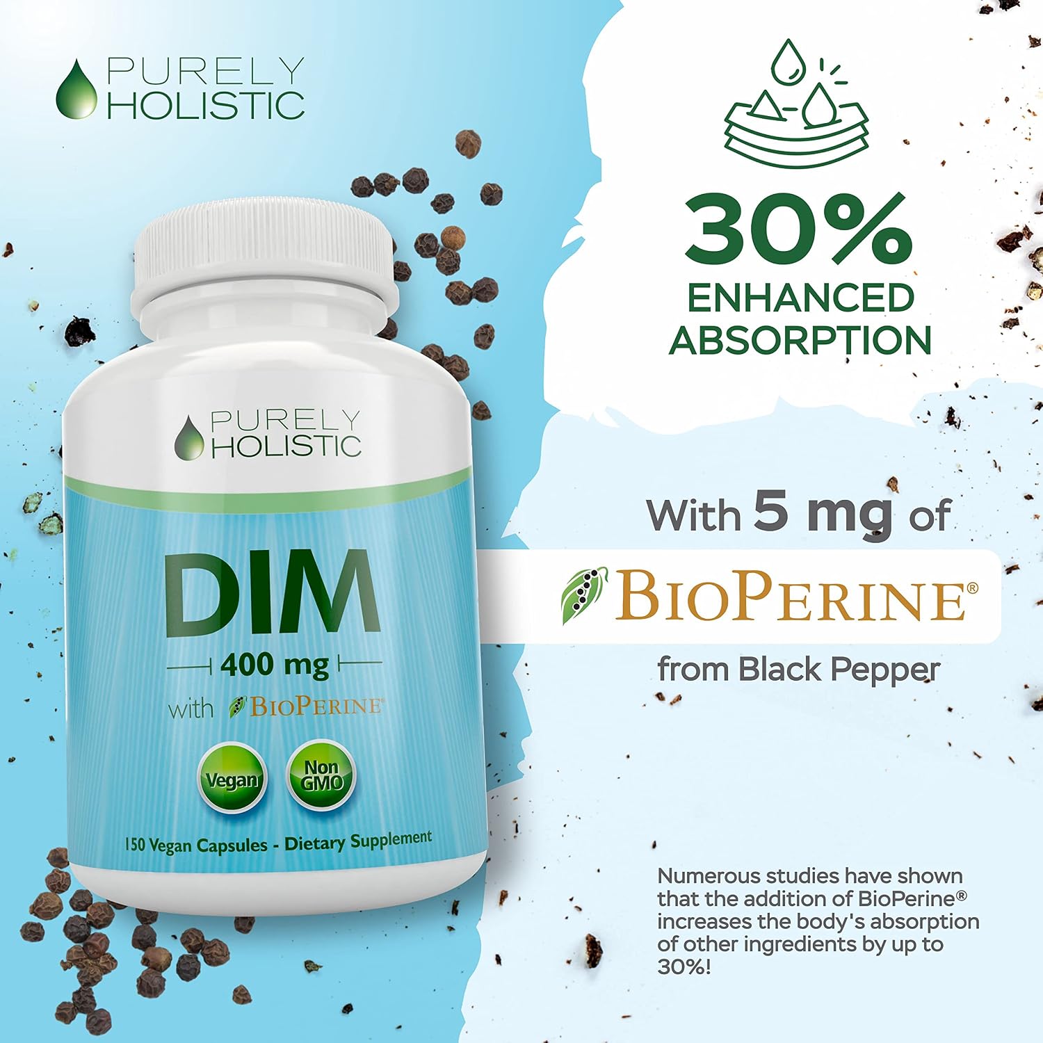 DIM Supplement 400MG, Extra Strength, Estrogen Balance, 5 Month Supply | Hormone Balance for Men & Women, Menopause Prostate & Energy Support, Diindolylmethane, Gluten-Free & Non-GMO, 150 Capsules