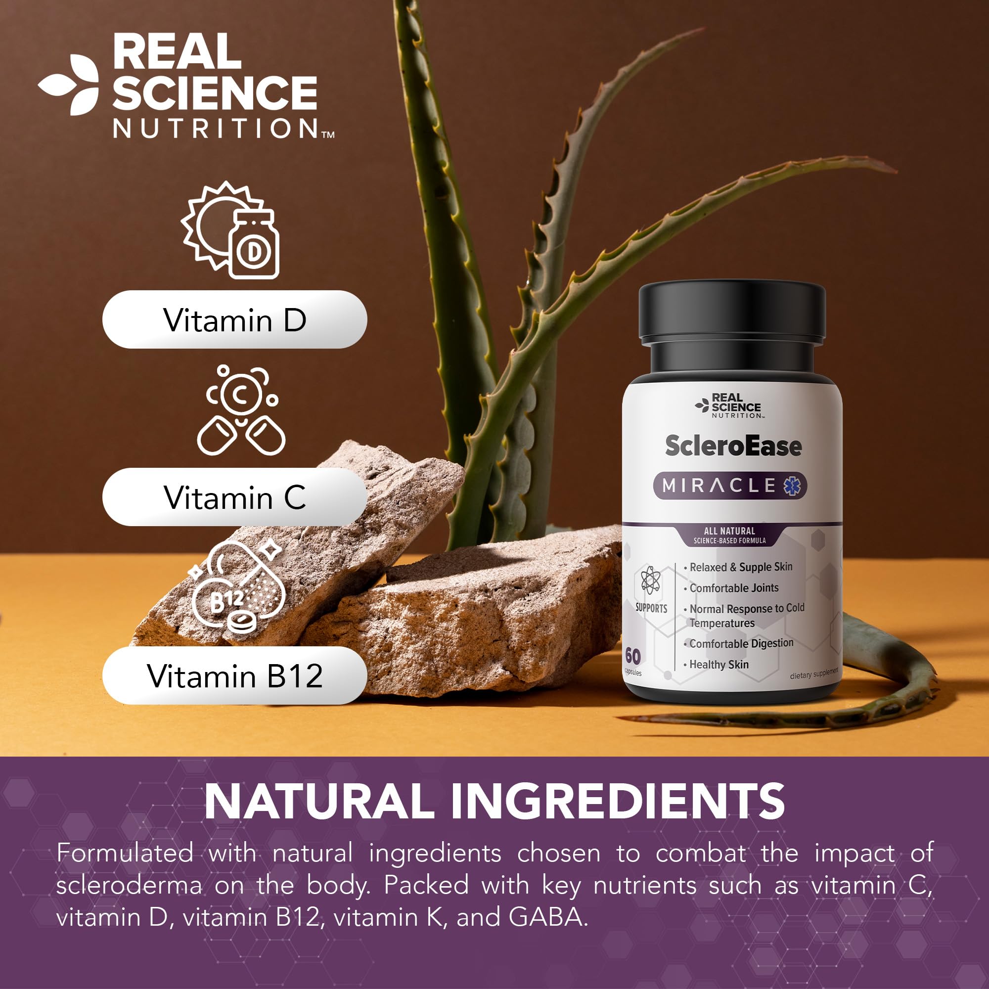 Real Science Nutrition ScleroEase Miracle Offers Relief to sufferers of Scleroderma, Supporting Flexible & Supple Skin, Comfortable Joint Movement, Comfortable Digestion, and Healthy Skin Real Science NutritionBuy Supplements Australia