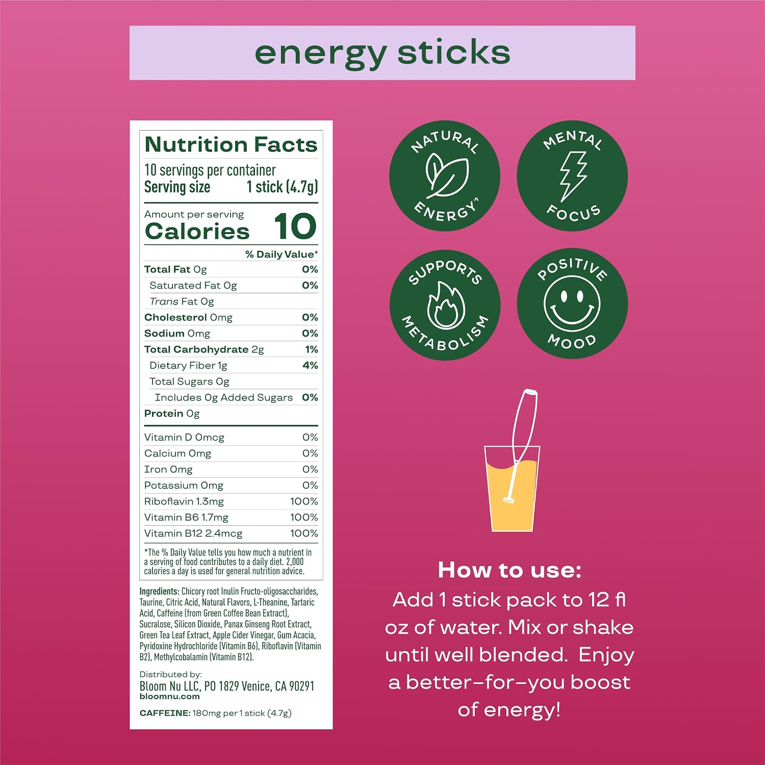 Bloom Energy Sticks Cherry Lime and Hydration Sticks Strawberry Lemonade Bundle