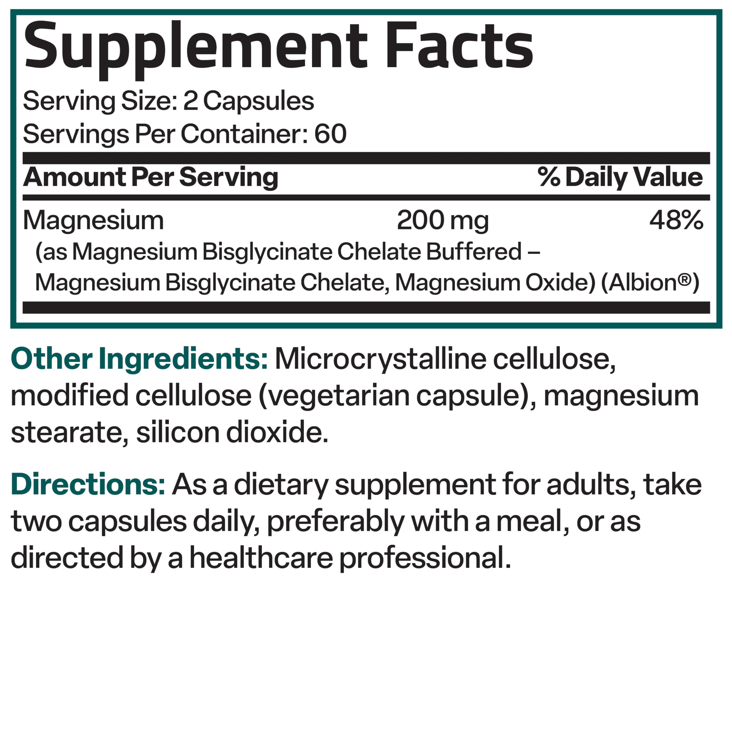 Bronson Magnesium Glycinate 200 MG Chelated High Absorption, 60 Capsules | Stress Relief, Sleep, Heart Health, Nerves, Muscles, and Metabolism Support, Vegetarian, Non-GMO, Gluten Free, Soy Free