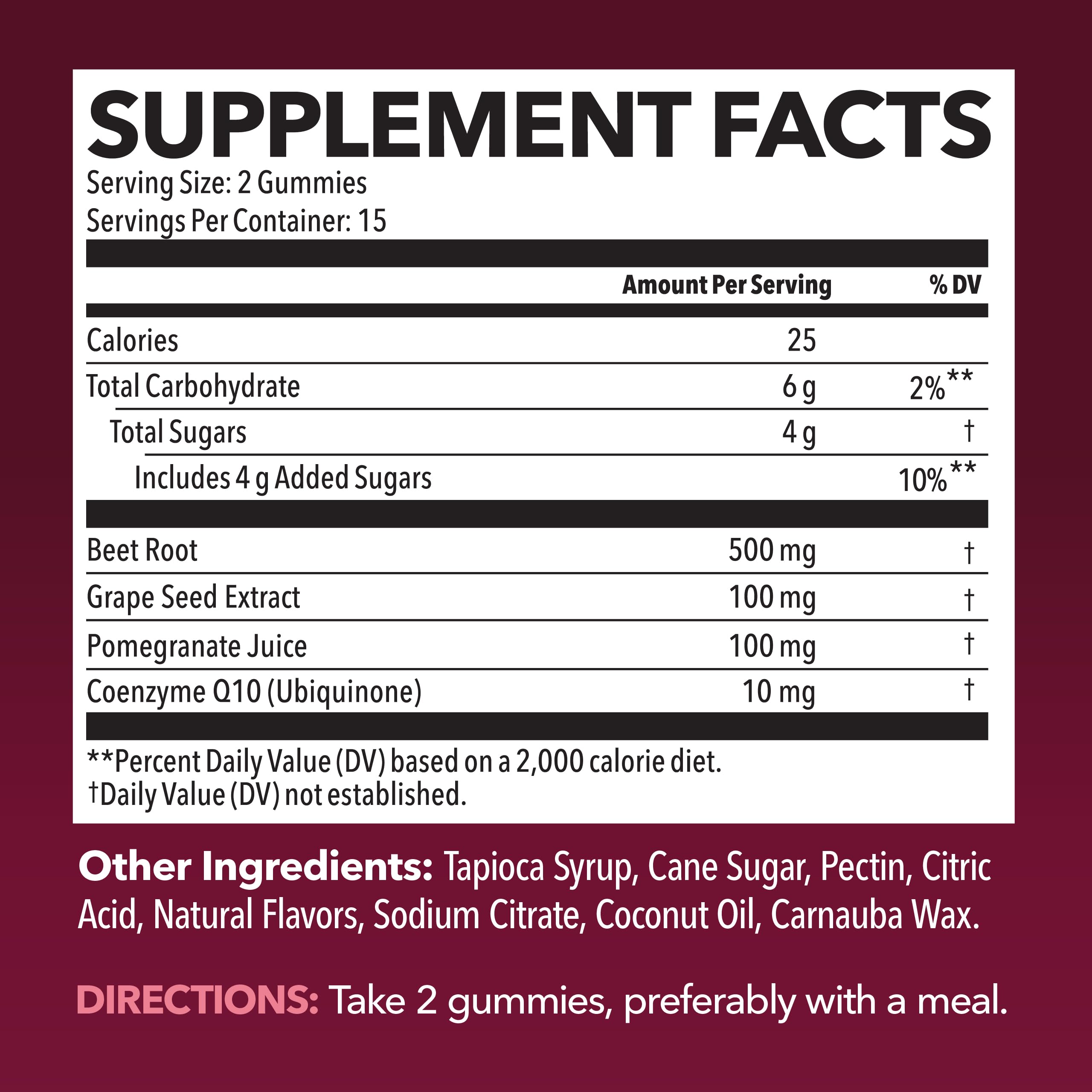 Beet Root Gummies with COQ10 and Grape Seed, Mixed Berry, 30 Servings | Nitric Oxide Supplement with Beetroot, Grape Seed Extract and COQ10 for Performance and Recovery, Vegan, Non-GMO, Gluten-Free