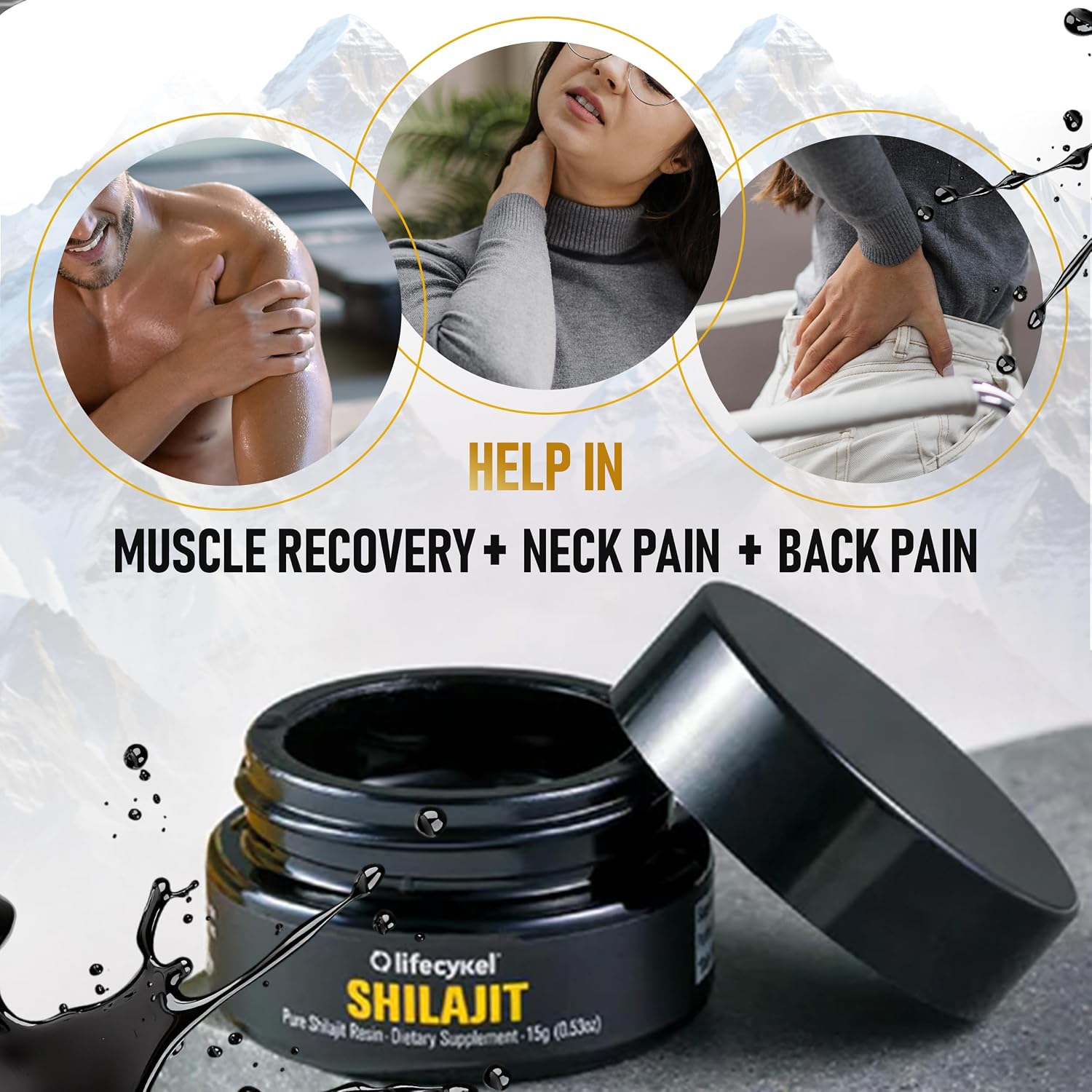 Lifecykel Pure Shilajit Resin – 15g | Wild-Harvested, Mineral-Rich Shilajit Supplement for Strength | Third-Party Tested, Premium Quality | Natural Flavouring