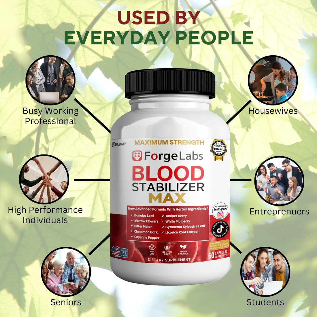 ForgeLabs Blood Stabilizer Max supplement bottle and packaging on a white background