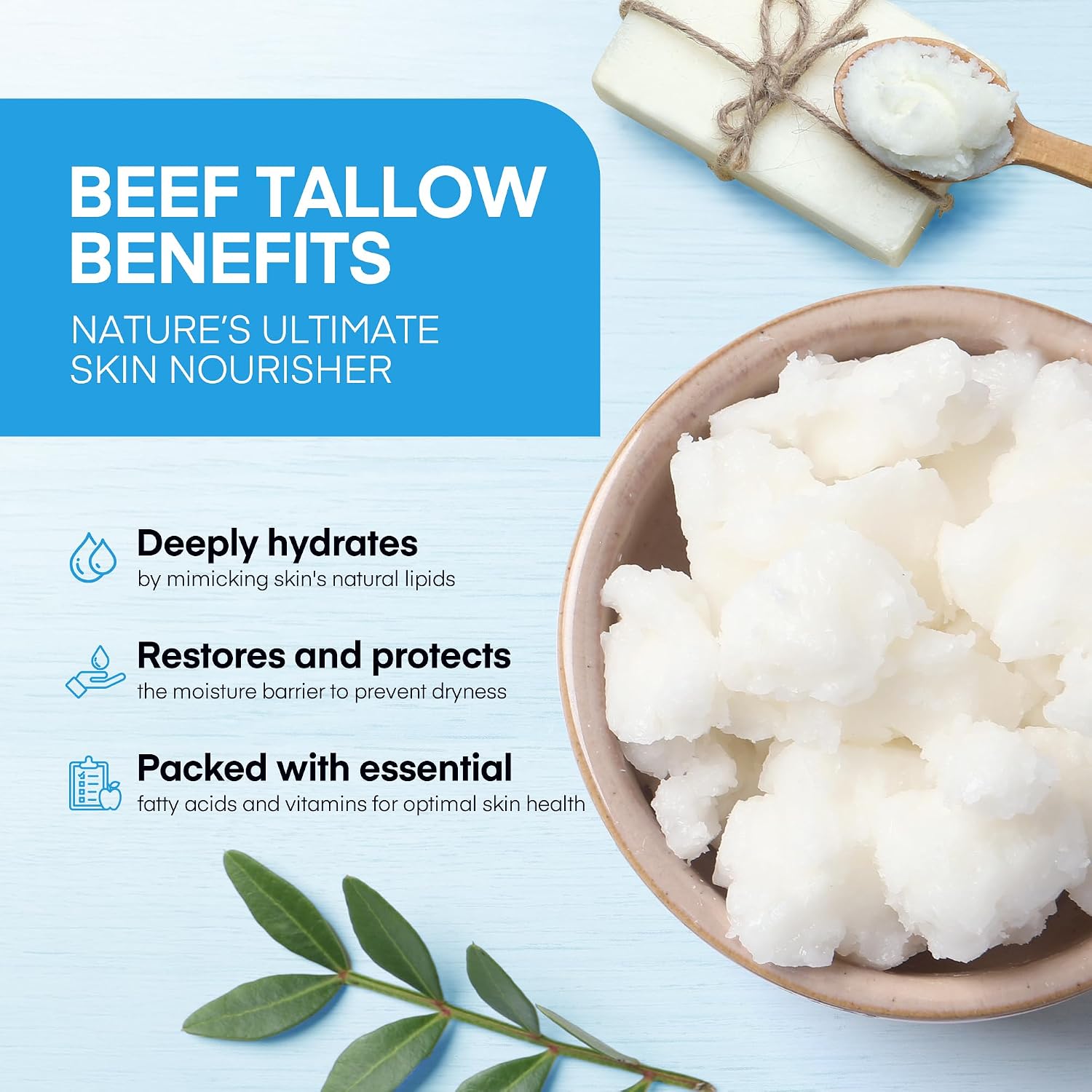 HealthyDerm Copper Peptides GHK-Cu Beef Tallow for Skin: Blue Balm with Methylene Blue, Manuka Honey & Vitamin E – Natural Face and Body Moisturizer for Mature, Dry & Sensitive Skin – 2oz
