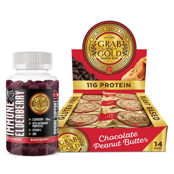 Grab The Gold Protein Bars & Immune Gummies Bundle Vitamin C Zinc