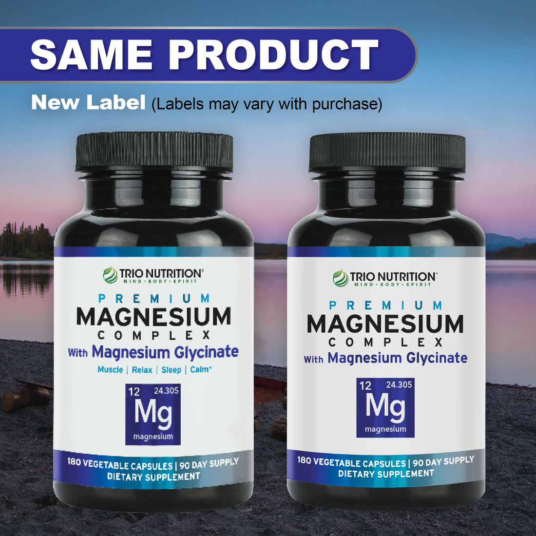 Trio Nutrition Magnesium Complex supplement bottle on a white background