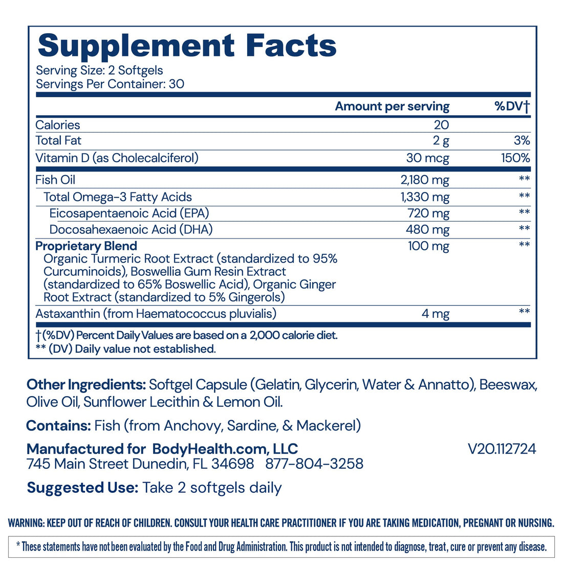 BodyHealth Omega 3 Health, Fish Oil Supplement for Women and Men, Heart and Brain Health, Fish Oil Pills, Fatty Acid Supplements, Omega 3 Vitamins - 60 Soft Gels BodyHealthBuy Supplements Australia