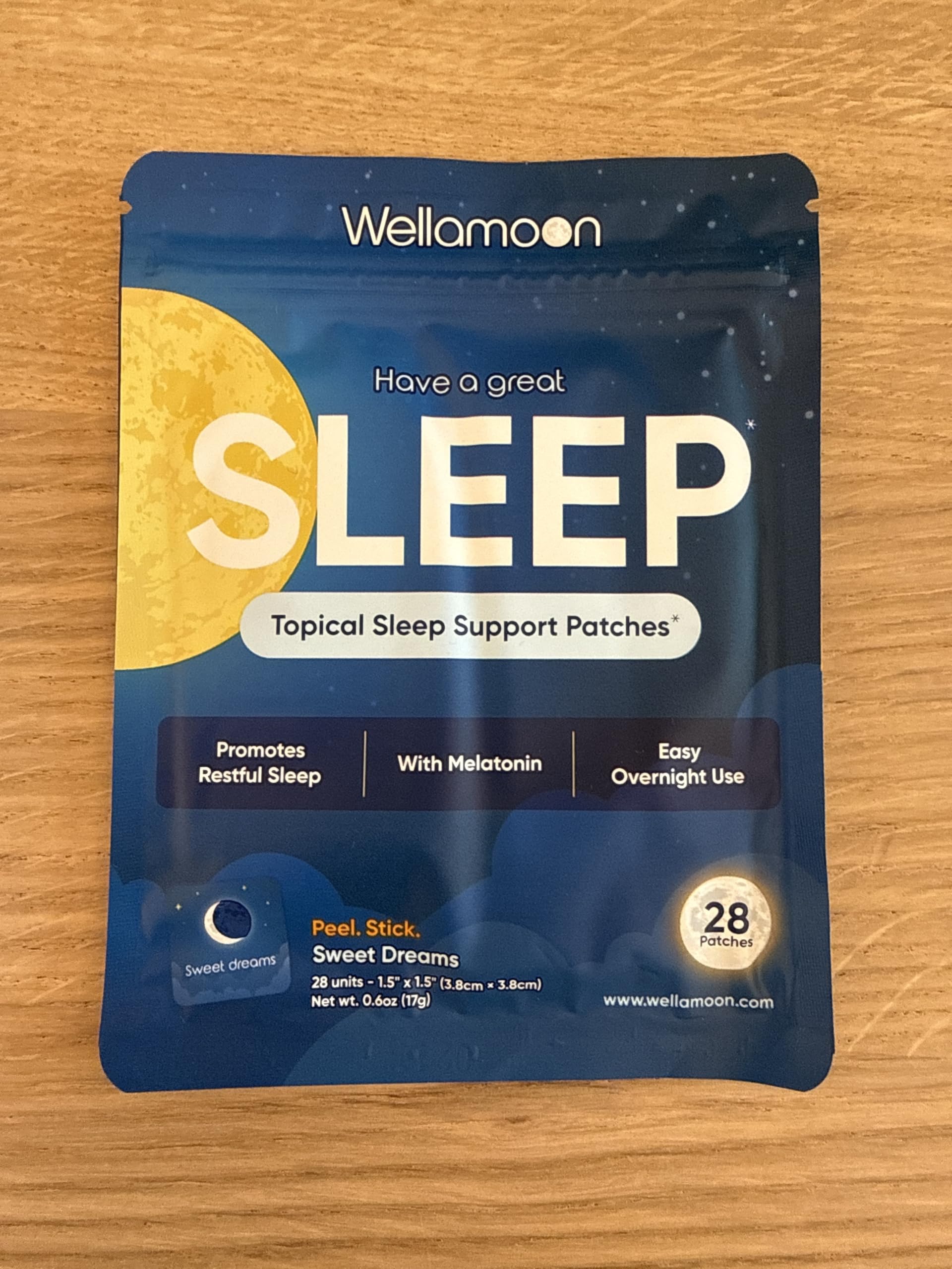 Wellamoon Original Sleep Patches for Adults Extra Strength | Easy-to-Apply Sleep Patch with Melatonin & Valerian | Relax & Wake Up Refreshed | Long-Lasting Night Comfort for Men & Women | 28 Patches