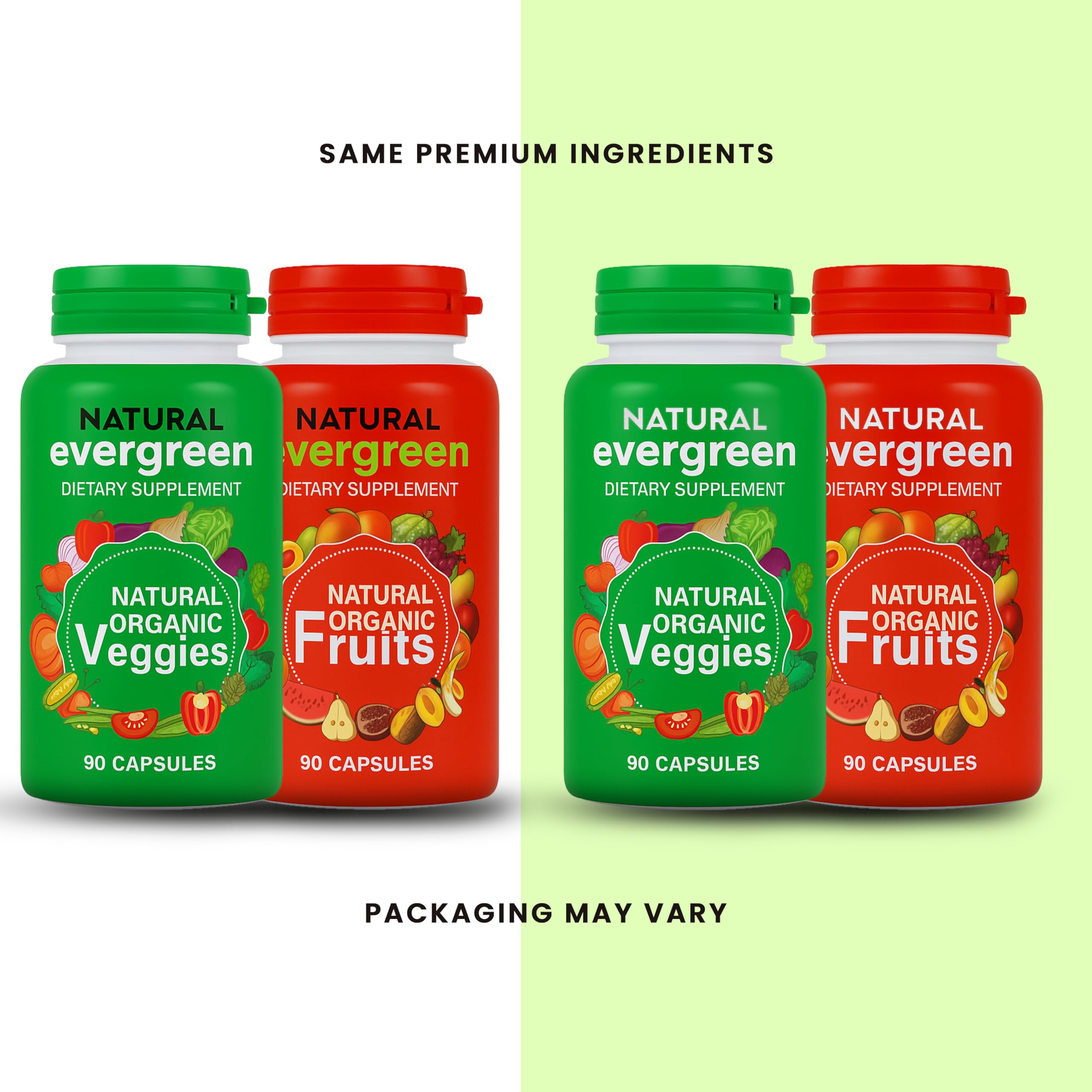 Fruit and Veggies Supplement – 100% Natural Super Greens Blend with Fruits & Vegetables | Veggie Capsules for Adults & Kids | Daily Nutrient Support Packed with Natural Vitamins & Minerals Natural EvergreenBuy Supplements Australia