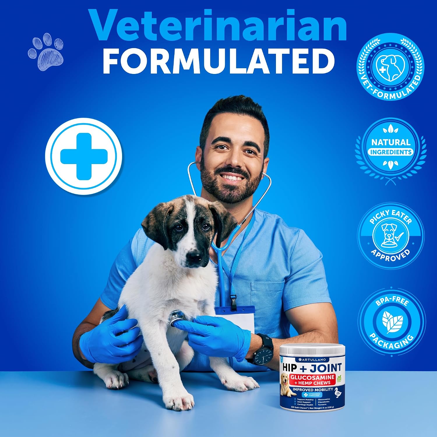 Probiotic Chews for Dogs - Supplement Bundle - Gut Health, Immunity, Yeast Balance - Glucosamine, Chondroitin, MSM
