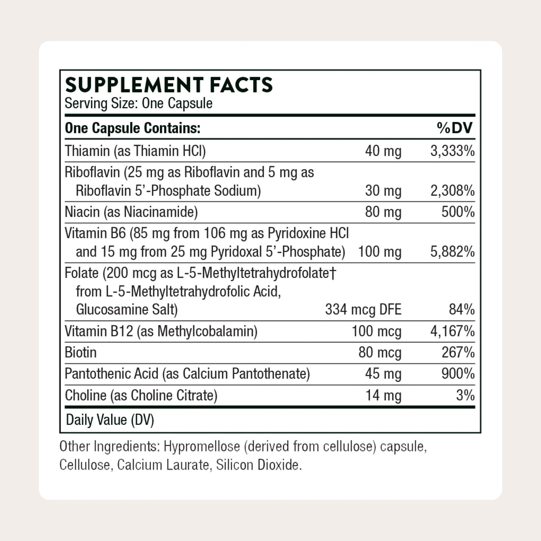 THORNE - B-Complex #6 - Vitamin B Complex with Active Forms of Essential B Vitamins & Extra B6-60 Servings THORNE buy supplements Au