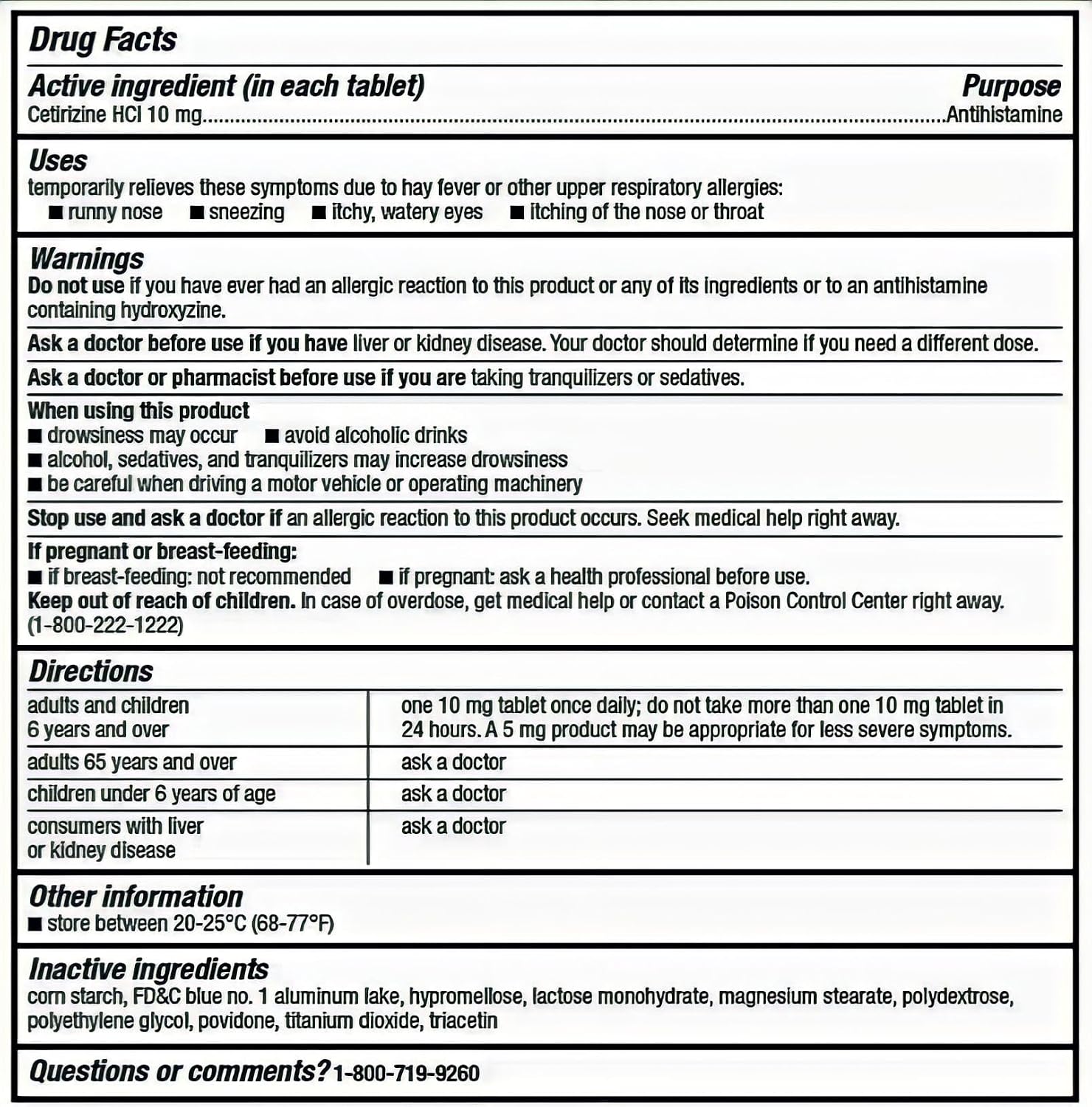berkley jensen 24 Hour Allergy Relief, 10 mg Cetirizine Hydrochloride Antihistamine - Fast Allergy Medicine for Indoor & Outdoor Allergies, Made in USA, 200 Tablets (Pack of 1)