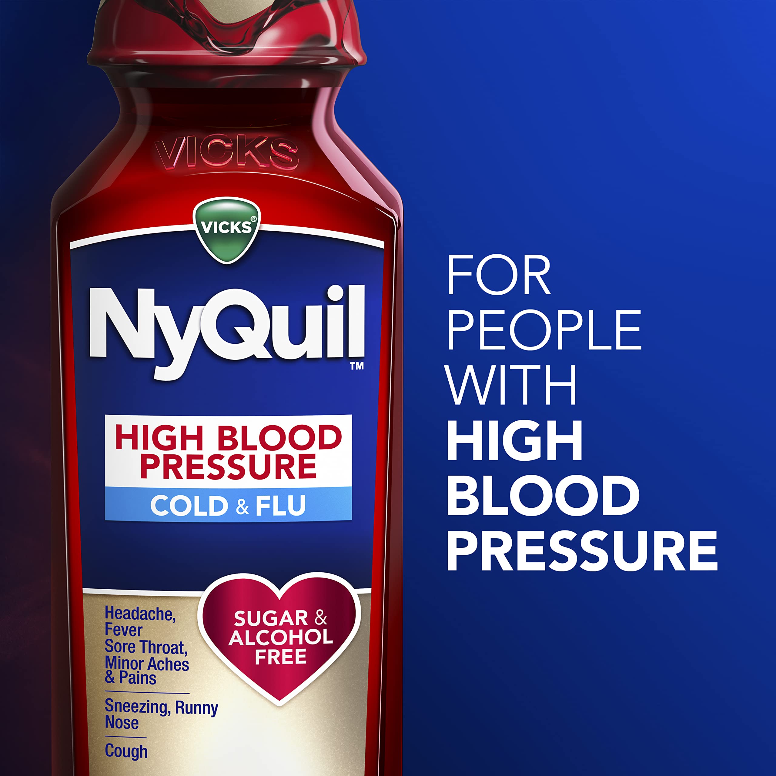 VICKS DayQuil & NyQuil High Blood Pressure Cold & Flu Relief Liquid Medicine Co-Pack, Powerful Multi-Symptom Daytime & Nighttime Relief for Cold, Cough, and Flu Symptoms, Sugar & Alcohol Free, 2x8oz Vicks buy supplements Au