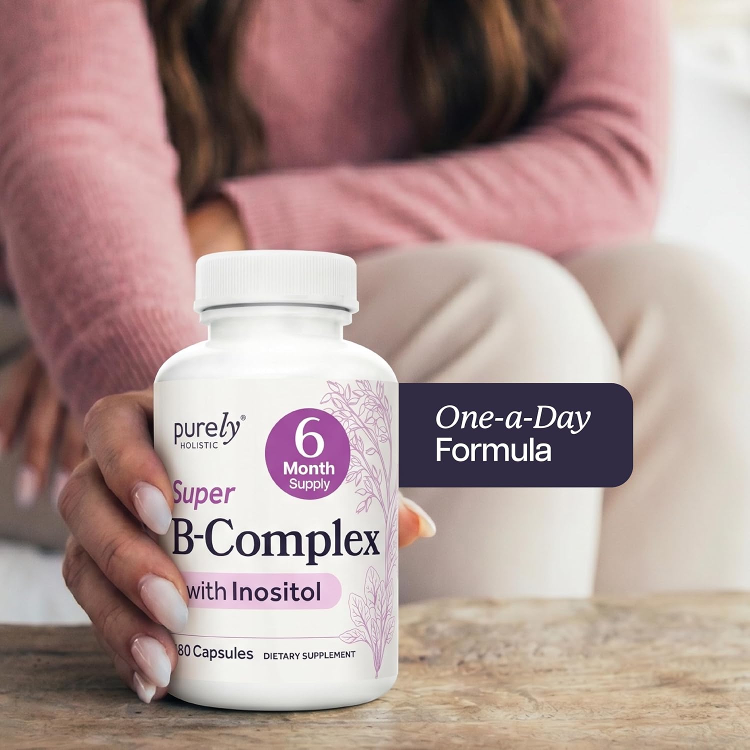 Vitamin B Complex, B1, B2, B3, B5, B6, B7, B9, B12 Inositol, 6 Month Supply | Energy Immune & Nervous System Support, Super B Complex Vitamins for Women & Men, One-A-Day, Vegan & Non-GMO, 180 Capsules