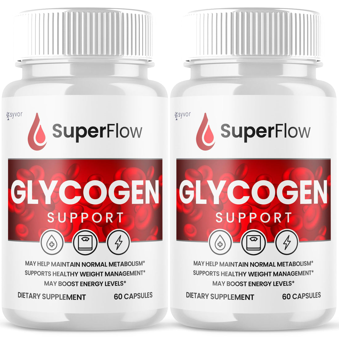 (2 Pack) Super Flow Glycogen Support, Official SuperFlow Advanced Formula Glyco Optimizer Capsules, All Natural Super Flow Pills, Daily Wellness Supplement to Support Healthy Balance (120 Capsules) SyvorBuy Supplements Australia