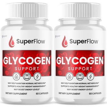 (2 Pack) Super Flow Glycogen Support, Official SuperFlow Advanced Formula Glyco Optimizer Capsules, All Natural Super Flow Pills, Daily Wellness Supplement to Support Healthy Balance (120 Capsules) SyvorBuy Supplements Australia